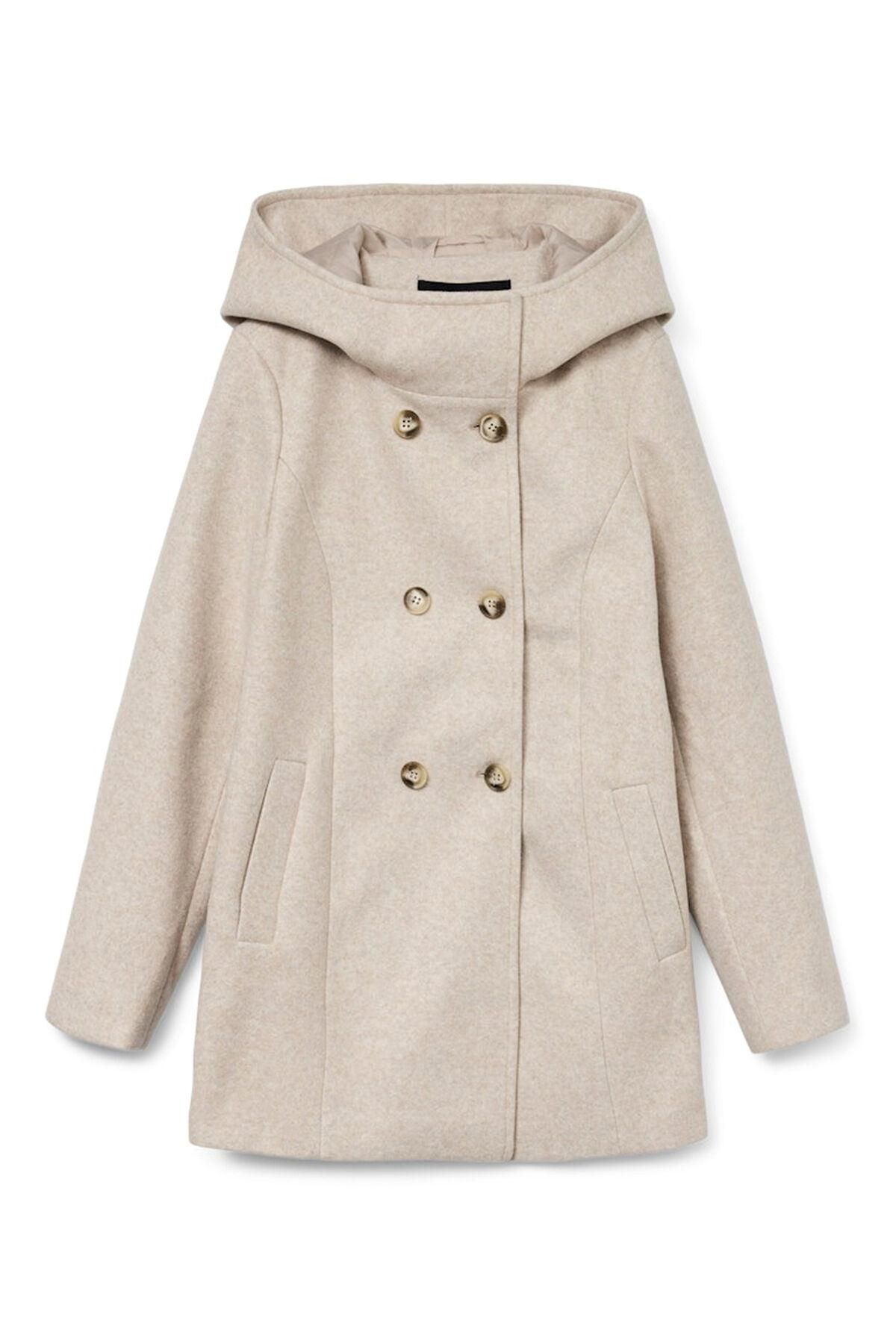 베로모다 트렌디 더블버튼 후드 울 코트 7930098 BEIGE - 상품 이미지