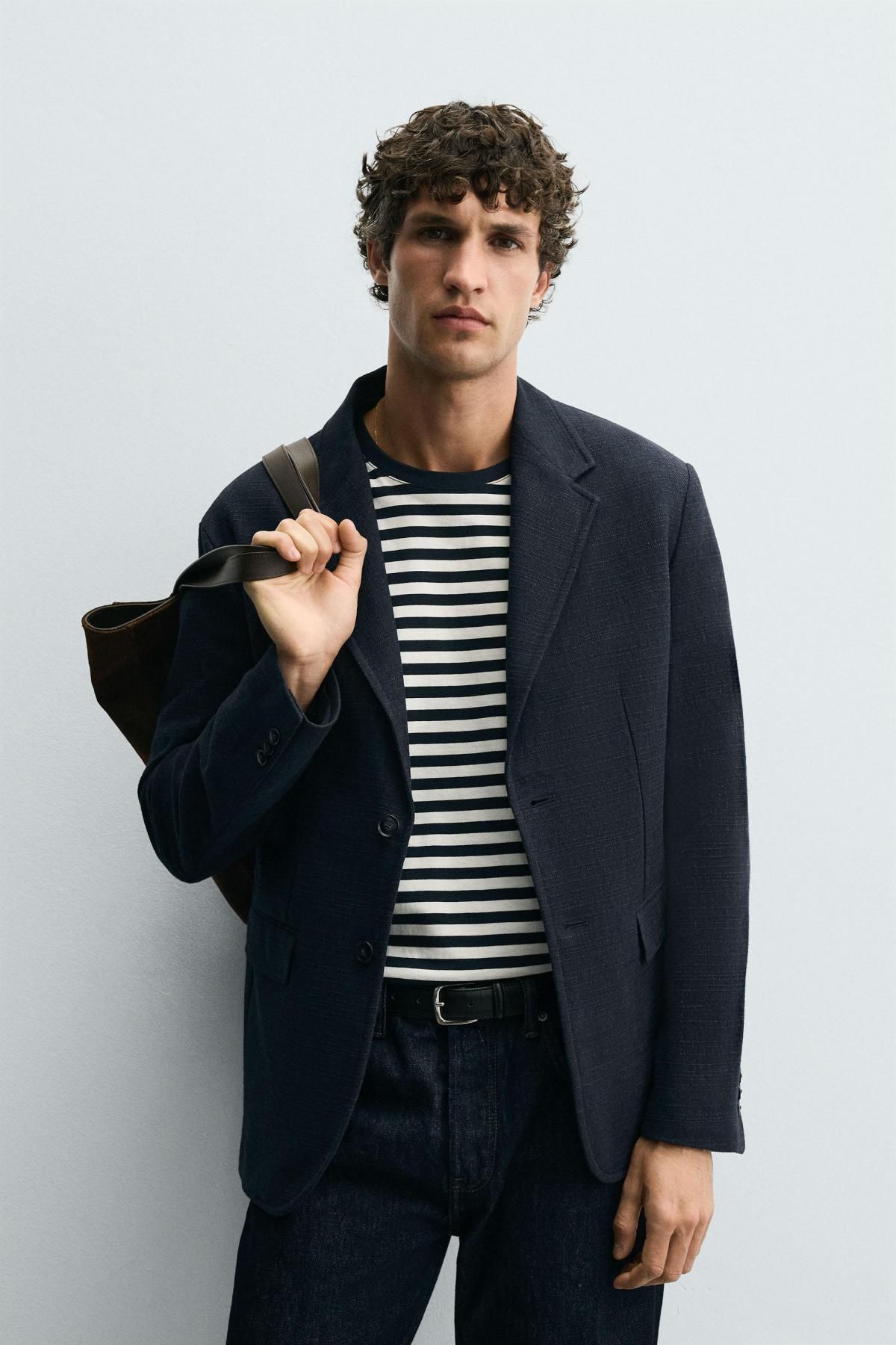 자라 텍스처 레귤러핏 테일러드 재킷 5936/466 NAVY BLUE - 상세 이미지 3