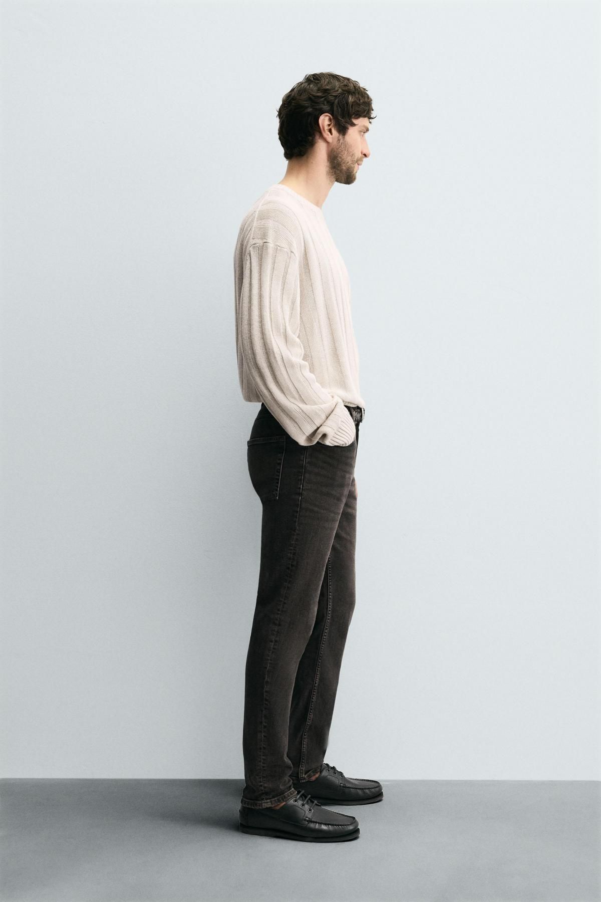 자라 테크니컬 슬림핏 데님 슬림핏 청바지 0774/350 GREY / BEIGE - 상세 이미지 5