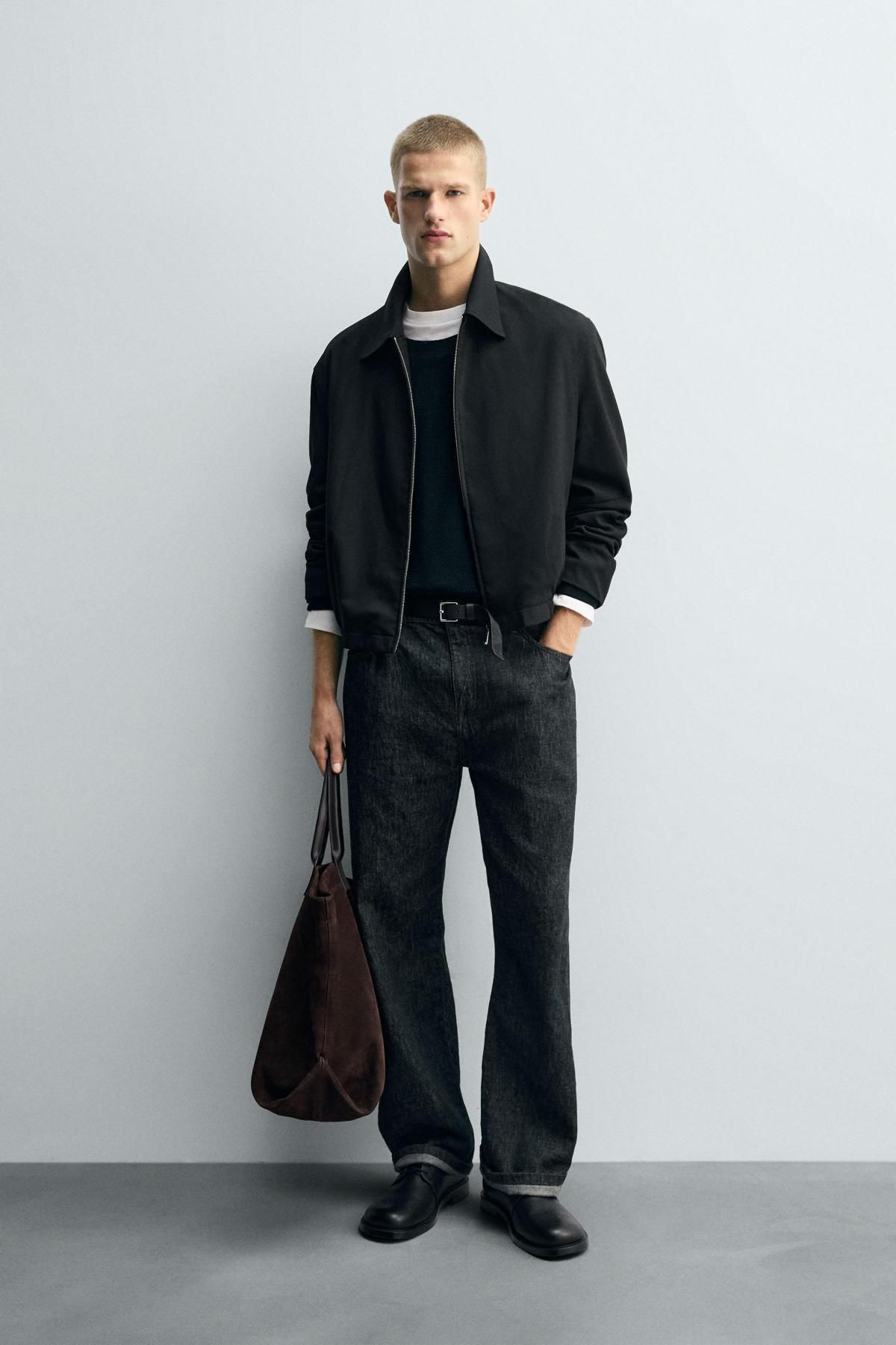 자라 테크니컬 릴랙스핏 블랙 헤링본 집업 재킷 3286/330 BLACK - 상세 이미지 2