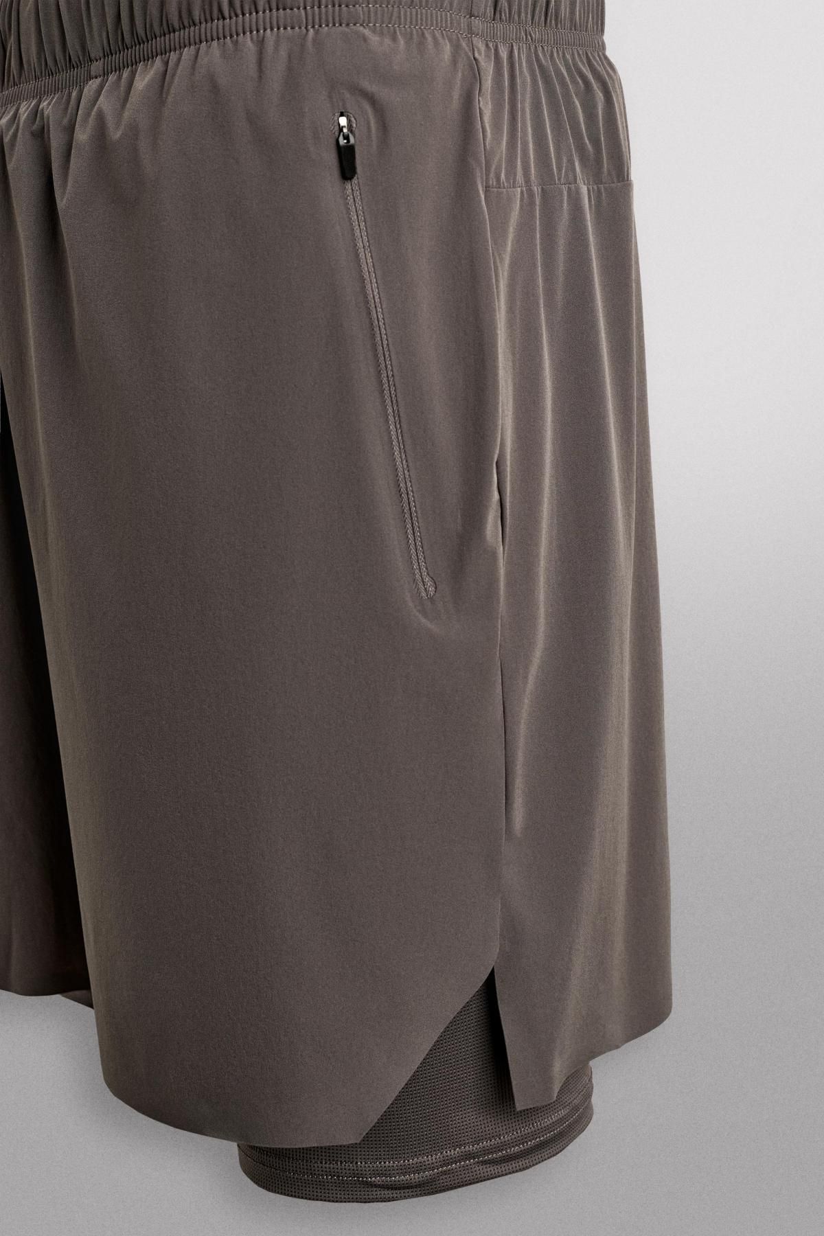 자라 테크니컬 2IN1 트레이닝 쇼츠 4387/311 TAUPE GREY - 상세 이미지 4