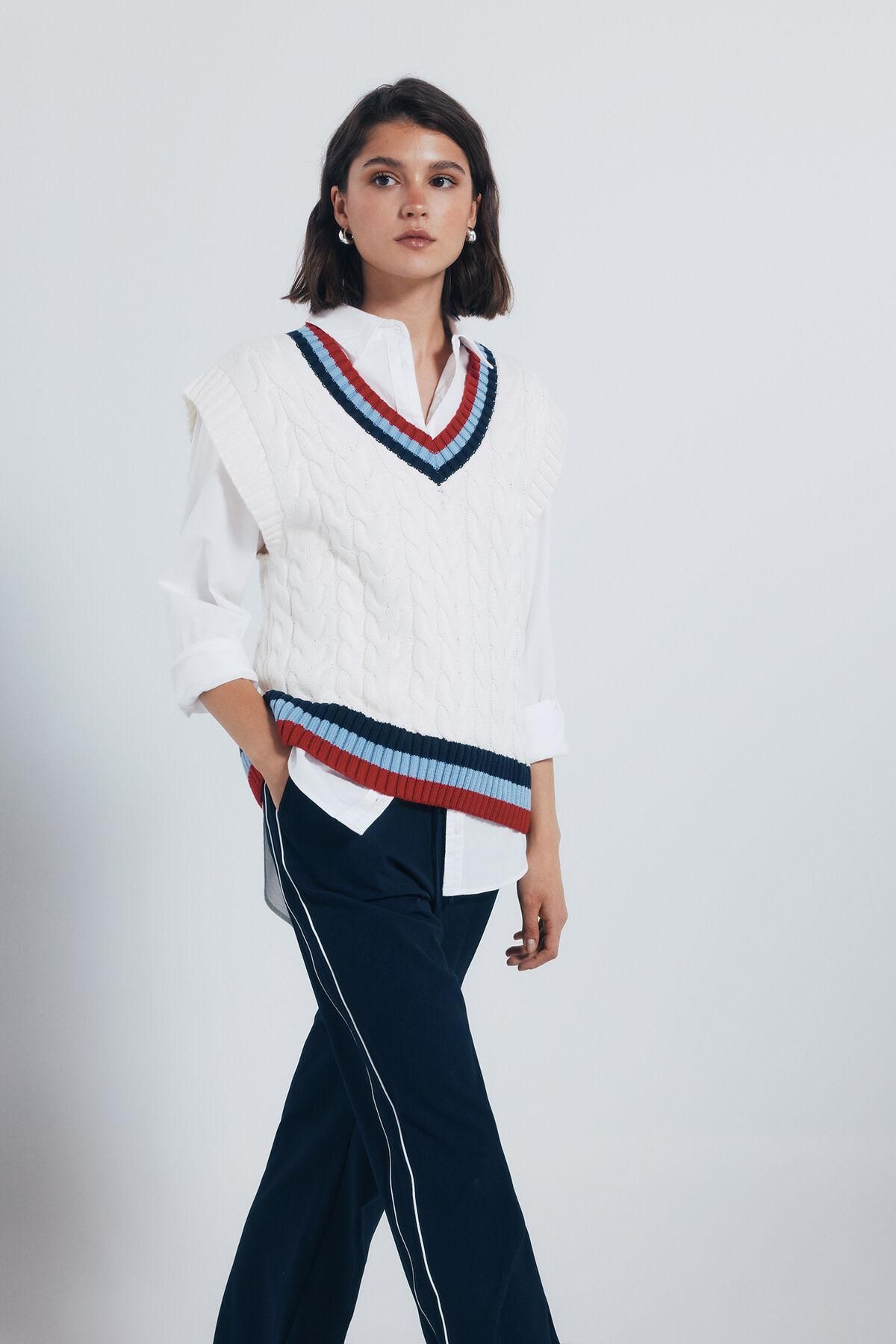 스프링필드 스트라이프 와이드 조거 팬츠 6832070 AZUL - 상세 이미지 4