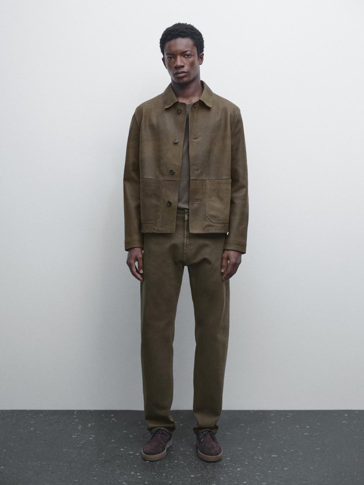 마시모두띠 슬림핏 테일러드 데님 청바지 0350/100 GREYISH GREEN - 상세 이미지 2