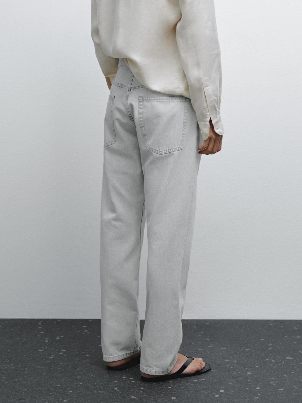 마시모두띠 라이트그레이 와이드핏 데님 청바지 0302/120 ANTHRACITE GREY - 상세 이미지 5