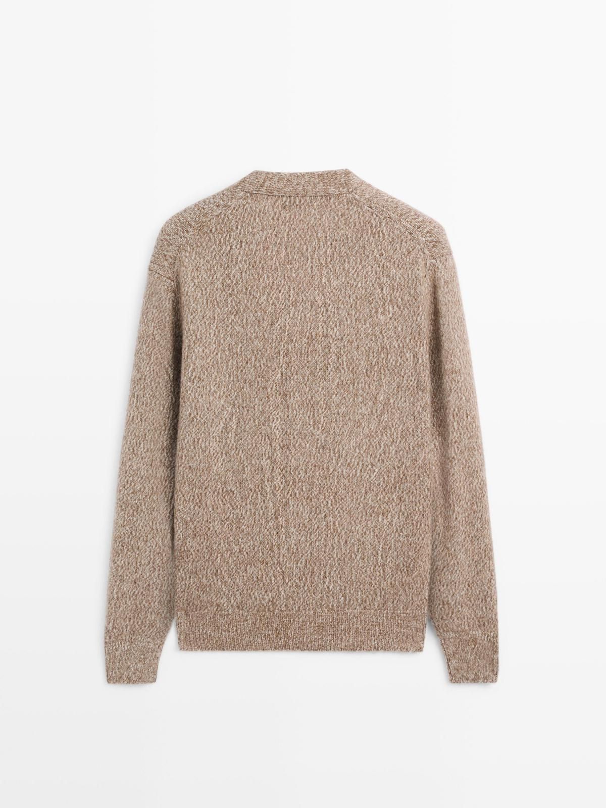 마시모두띠 와이드핏 울블렌드 브이넥 니트 가디건 1076/235 BEIGE - 상세 이미지 2