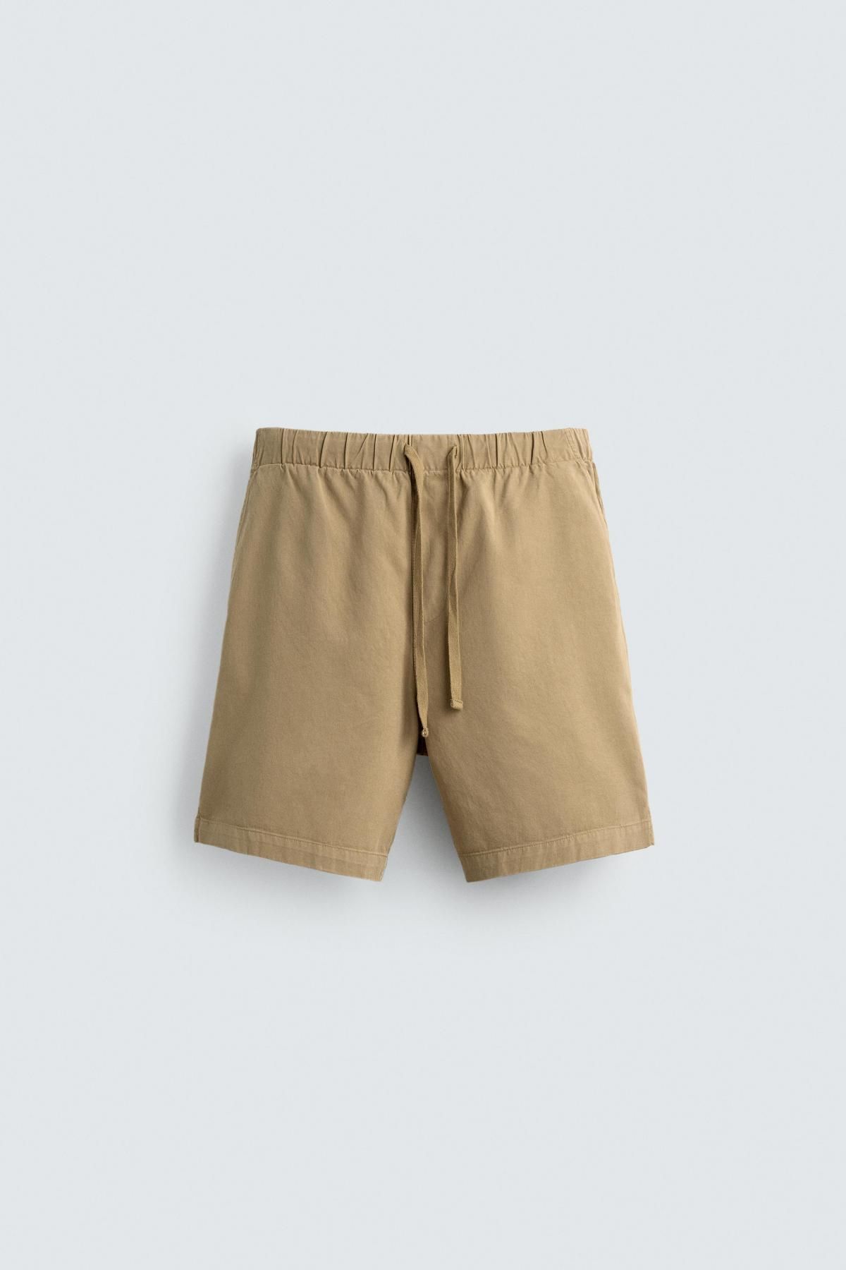 자라 테크니컬 라이오셀 코튼 릴랙스핏 버뮤다 반바지 1437/460 BEIGE - 메인 이미지
