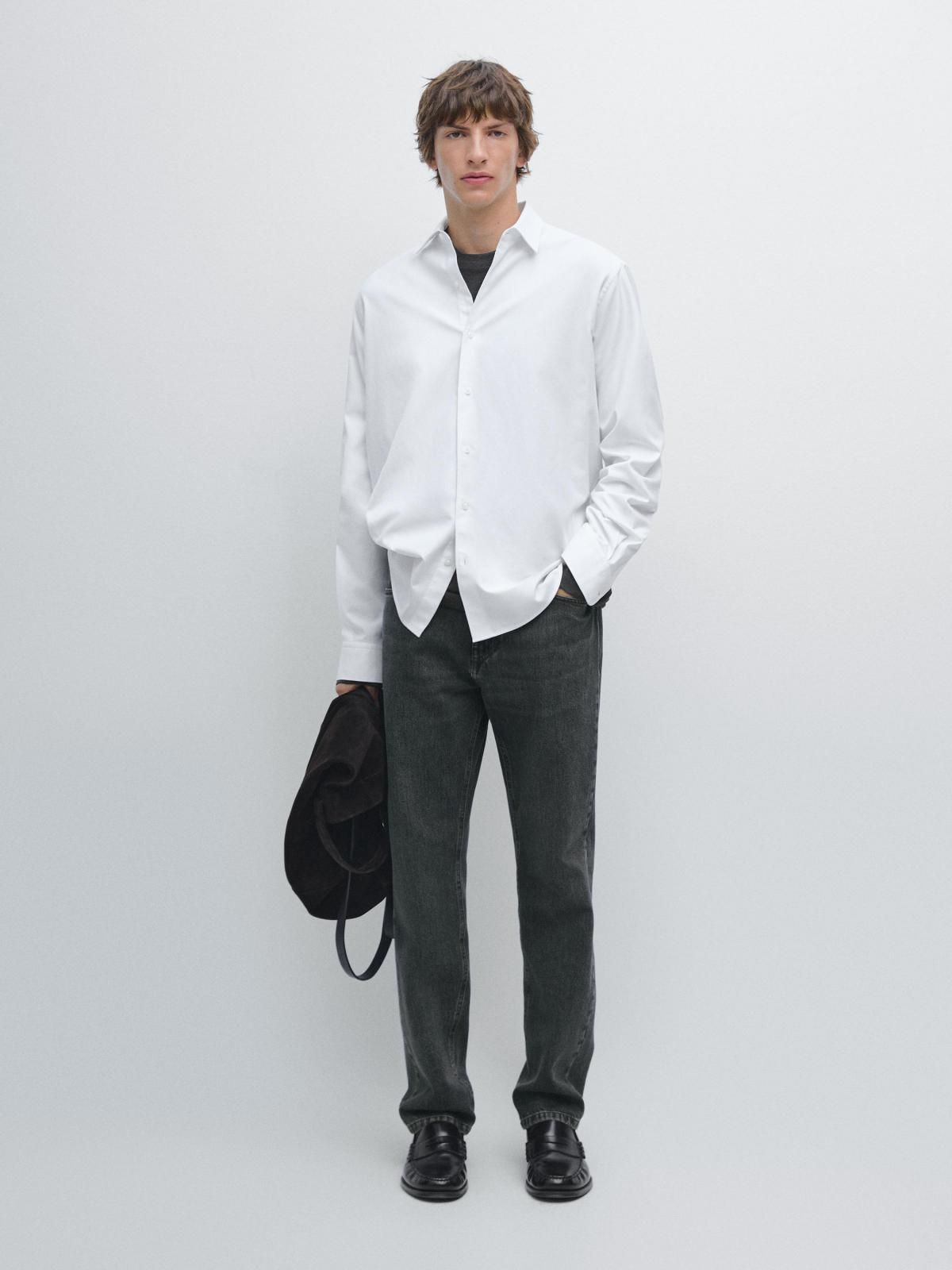 마시모두띠 미니멀 클래식 레귤러핏 트윌 화이트 긴팔 셔츠 1723/286 WHITE - 상세 이미지 2