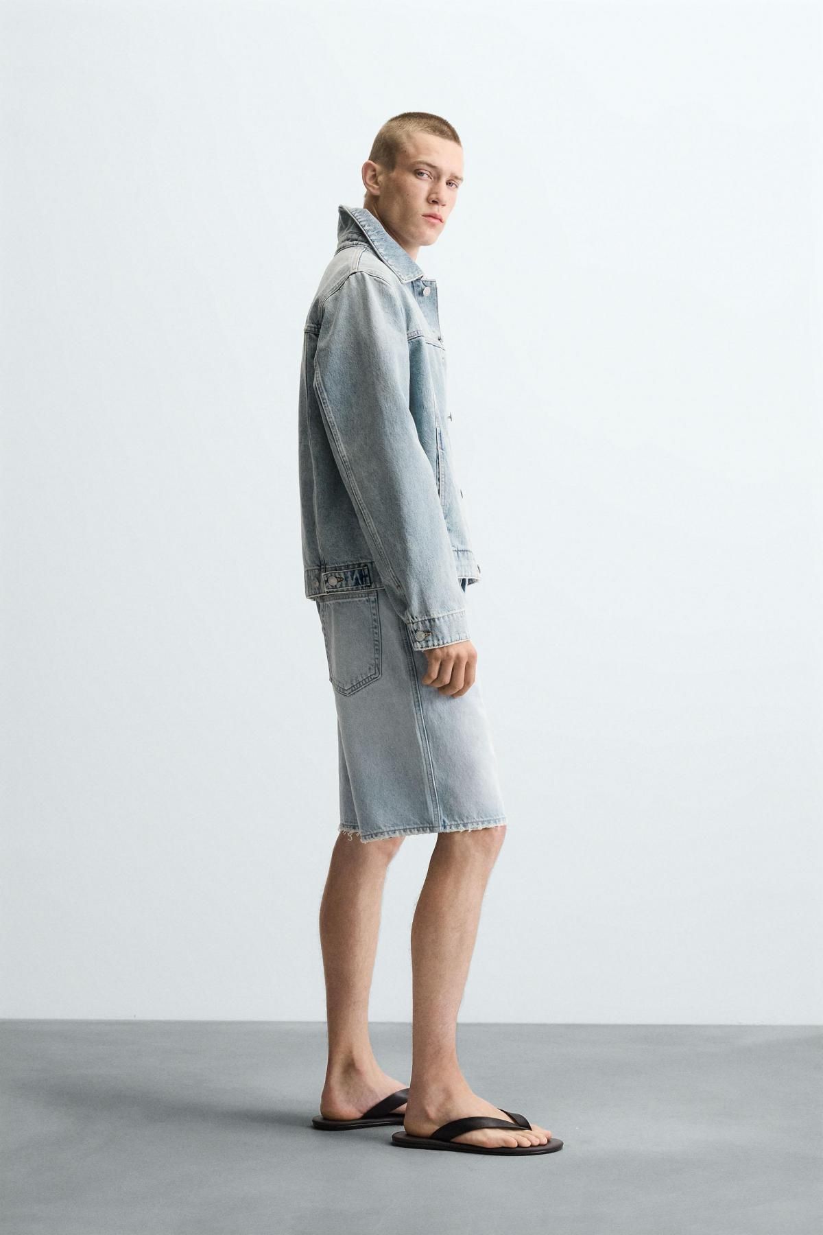 자라 라이트 데님 레귤러핏 베이직 데님 재킷 1538/370 LIGHT BLUE - 상세 이미지 5