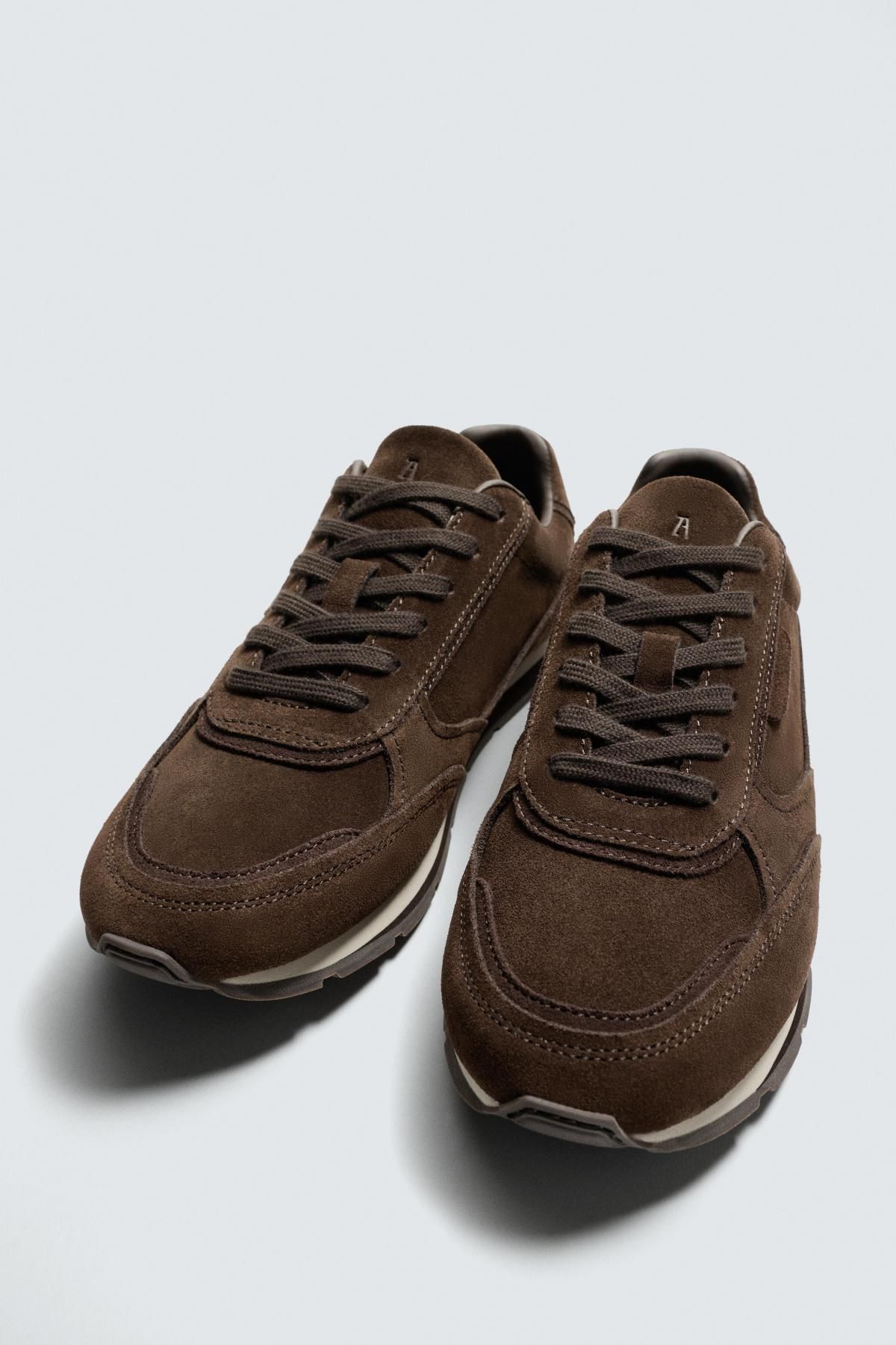 자라 브라운 가죽 캐주얼 테크니컬 스니커즈 2340/520 BROWN - 상세 이미지 2