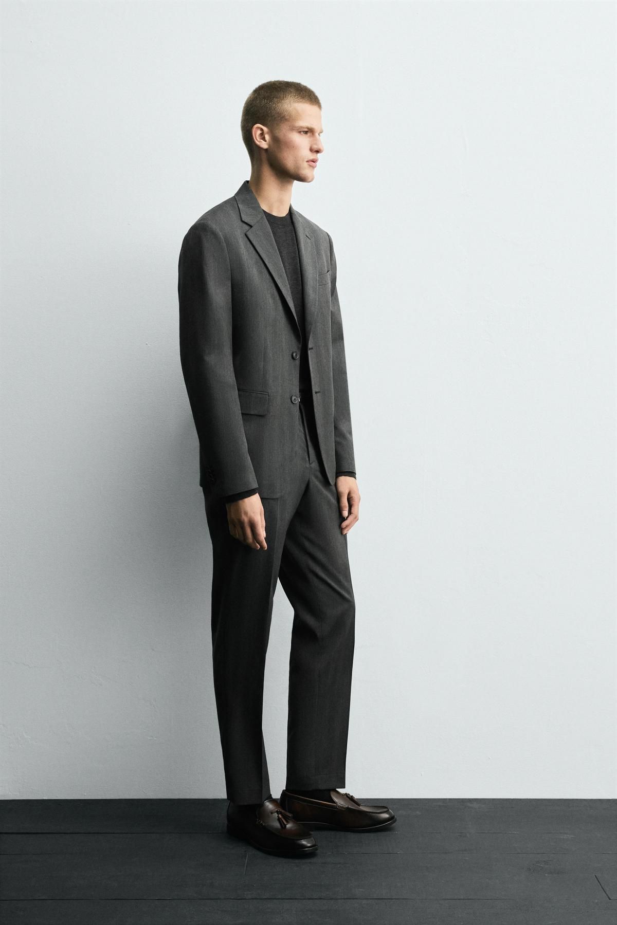 자라 헤링본 클래식 테일러드 블레이저 5746/462 ANTHRACITE GREY - 상세 이미지 5