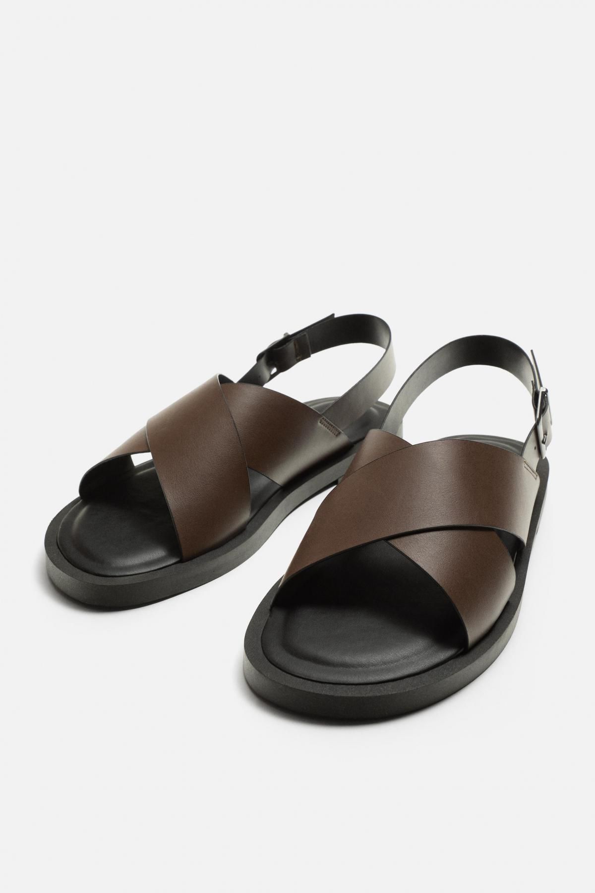 자라 클래식 크로스 스트랩 샌들 브라운 2702/520 BROWN - 상세 이미지 4