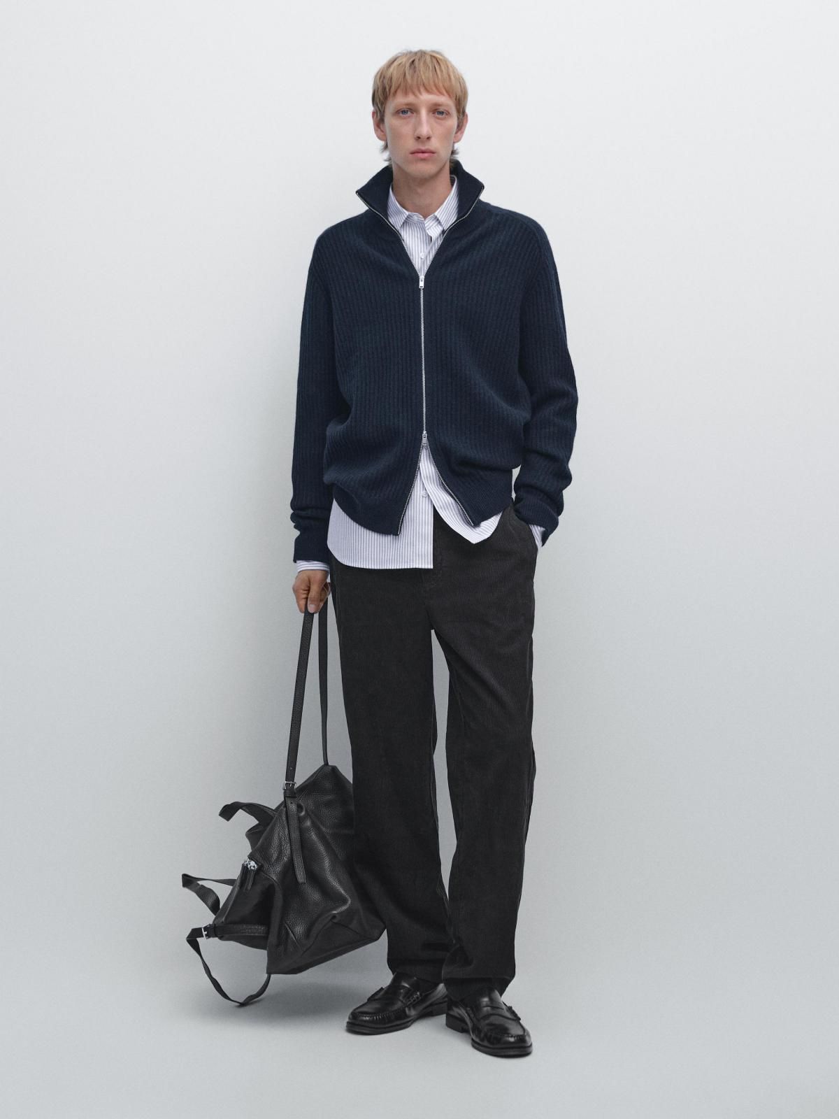 마시모두띠 울블렌드 네이비 집업 니트 가디건 1073/231 NAVY BLUE - 상세 이미지 2