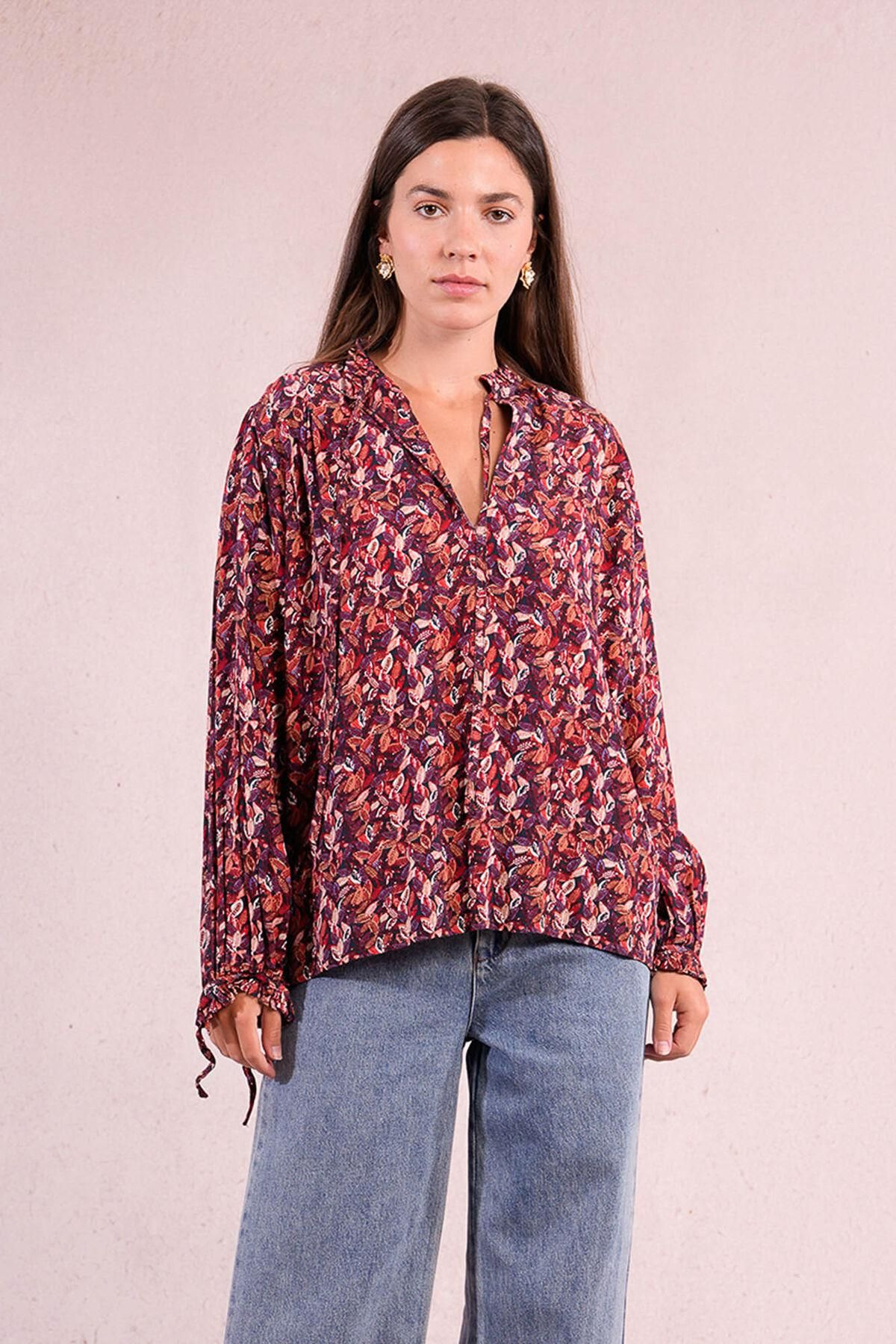 몰리브라켄 플라워 패턴 볼륨 소매 블라우스 4312350 MULTICOLOR - 상세 이미지 4