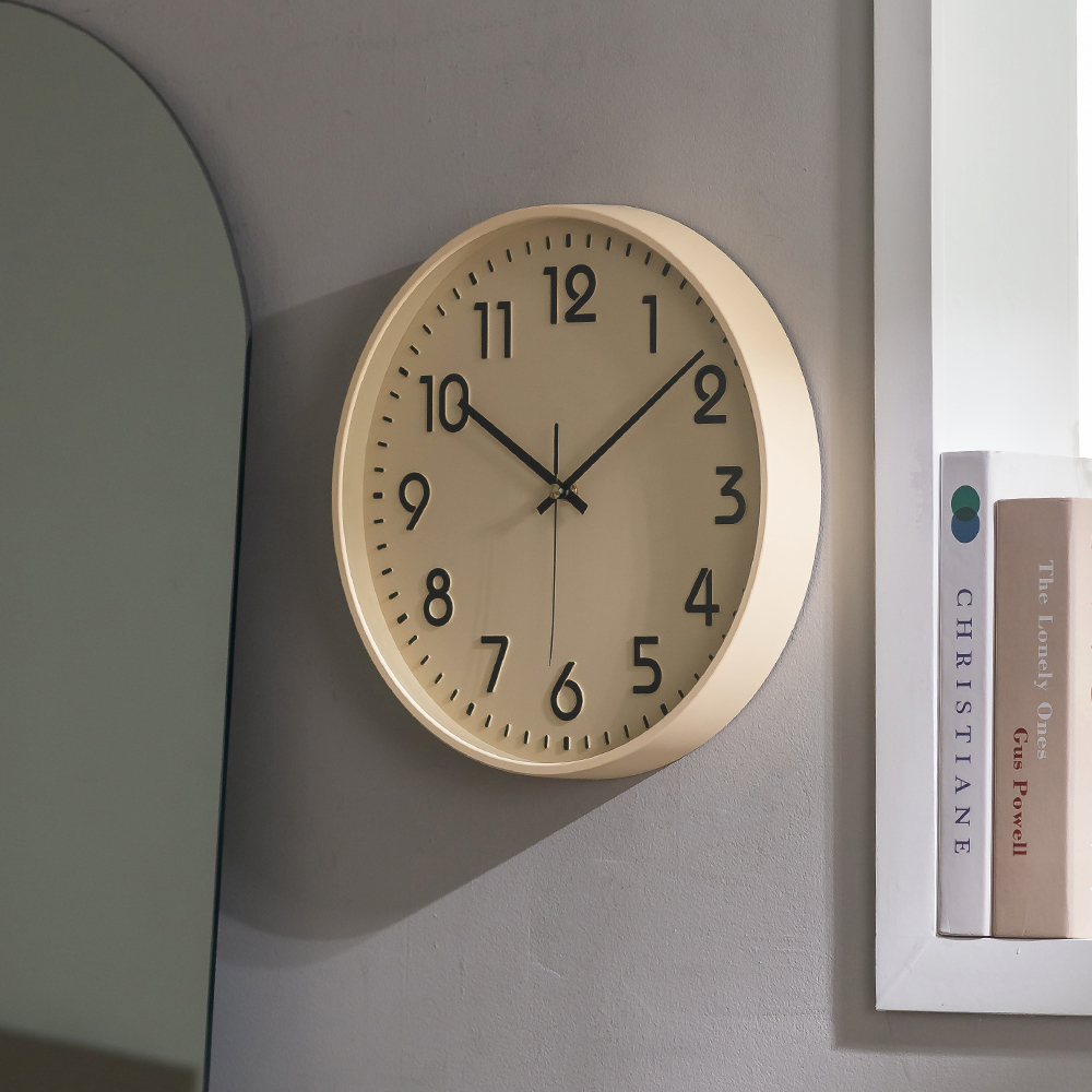 플라이토 아날로그 벽시계 무소음 인테리어 벽걸이시계 거실 엔틱 집들이 선물 입체 30cm