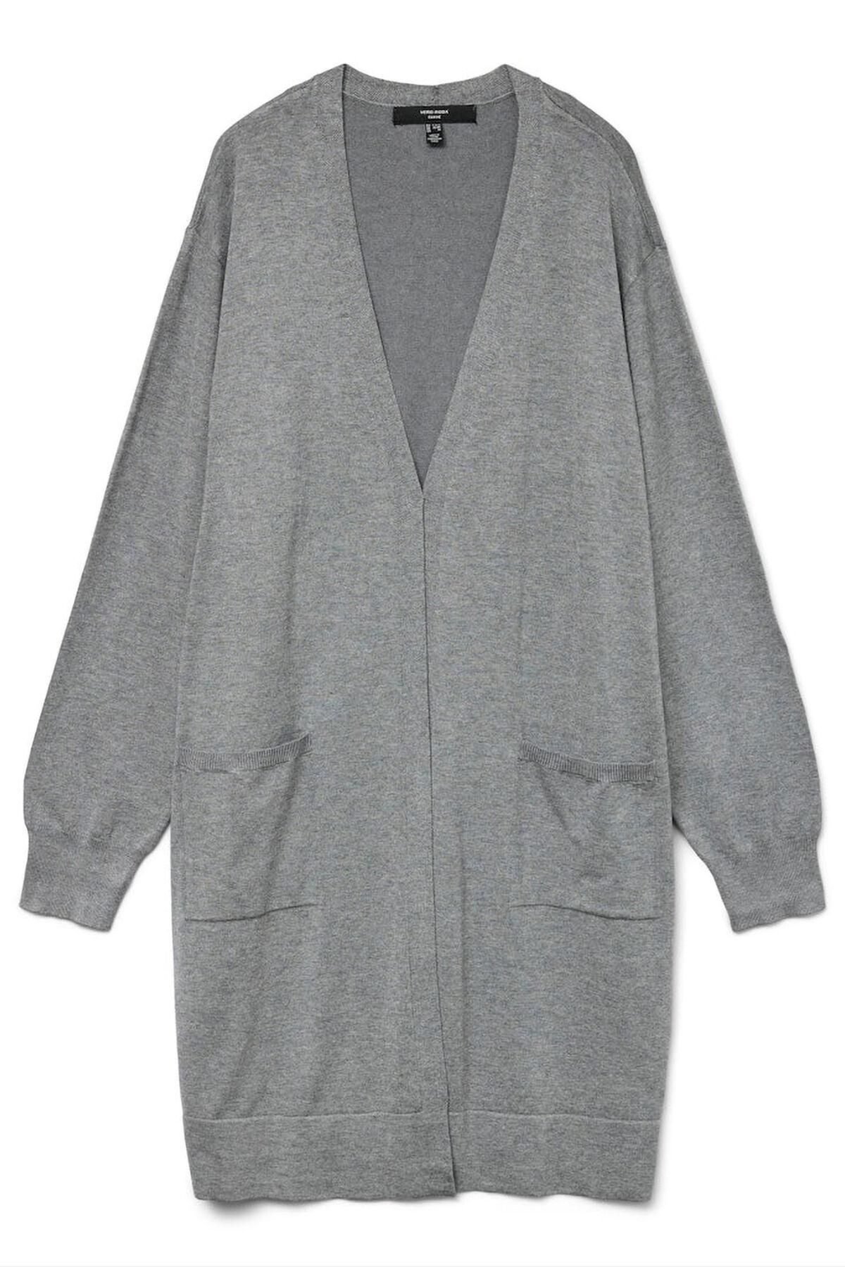 베로모다 빅사이즈 롱 오픈 니트 가디건 3762290 GRIS - 상세 이미지 5