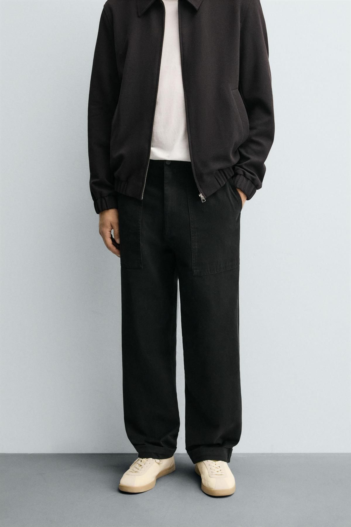 자라 테크니컬 트윌 스트레이트핏 코튼 팬츠 3918/301 FADED BLACK - 메인 이미지