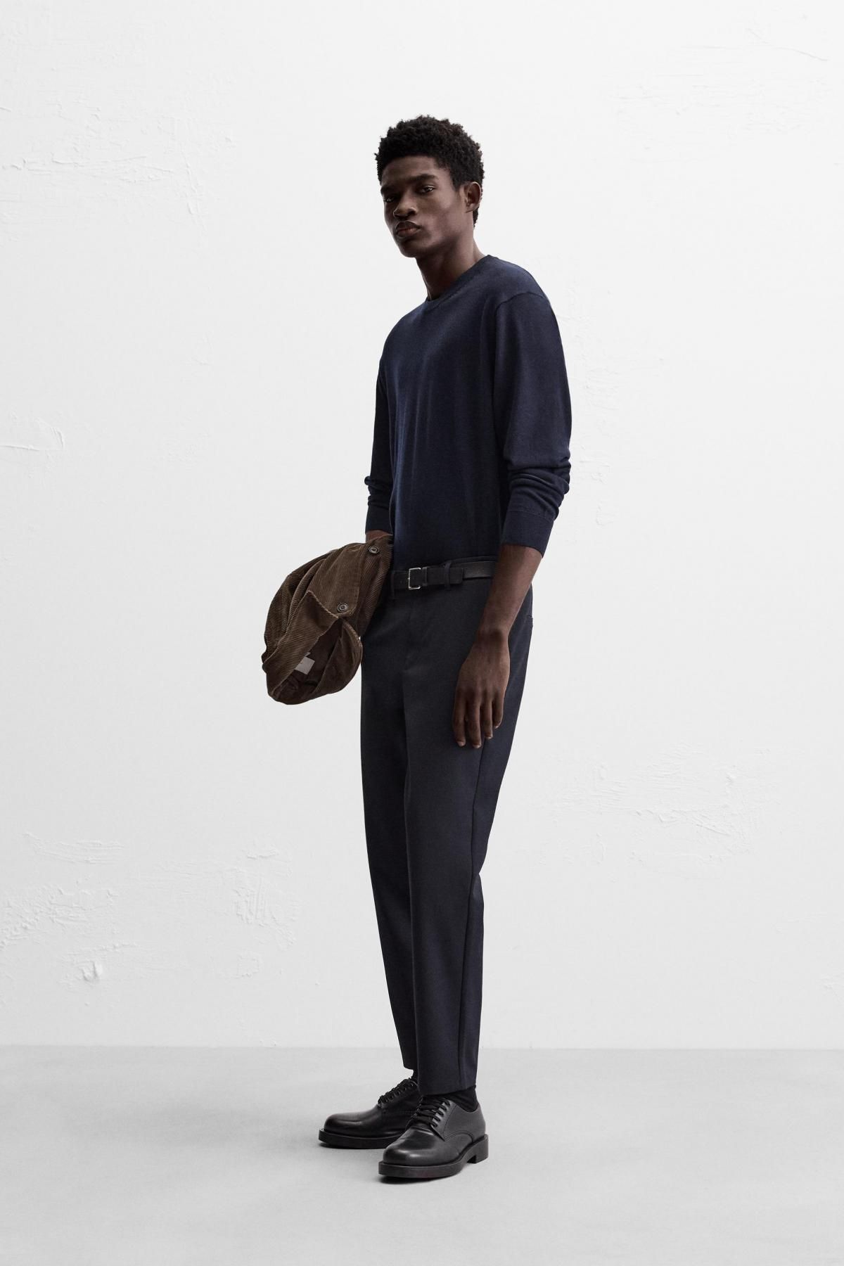 자라 텍스처 컴포트 슬림핏 팬츠 0706/648 DARK NAVY - 상세 이미지 4
