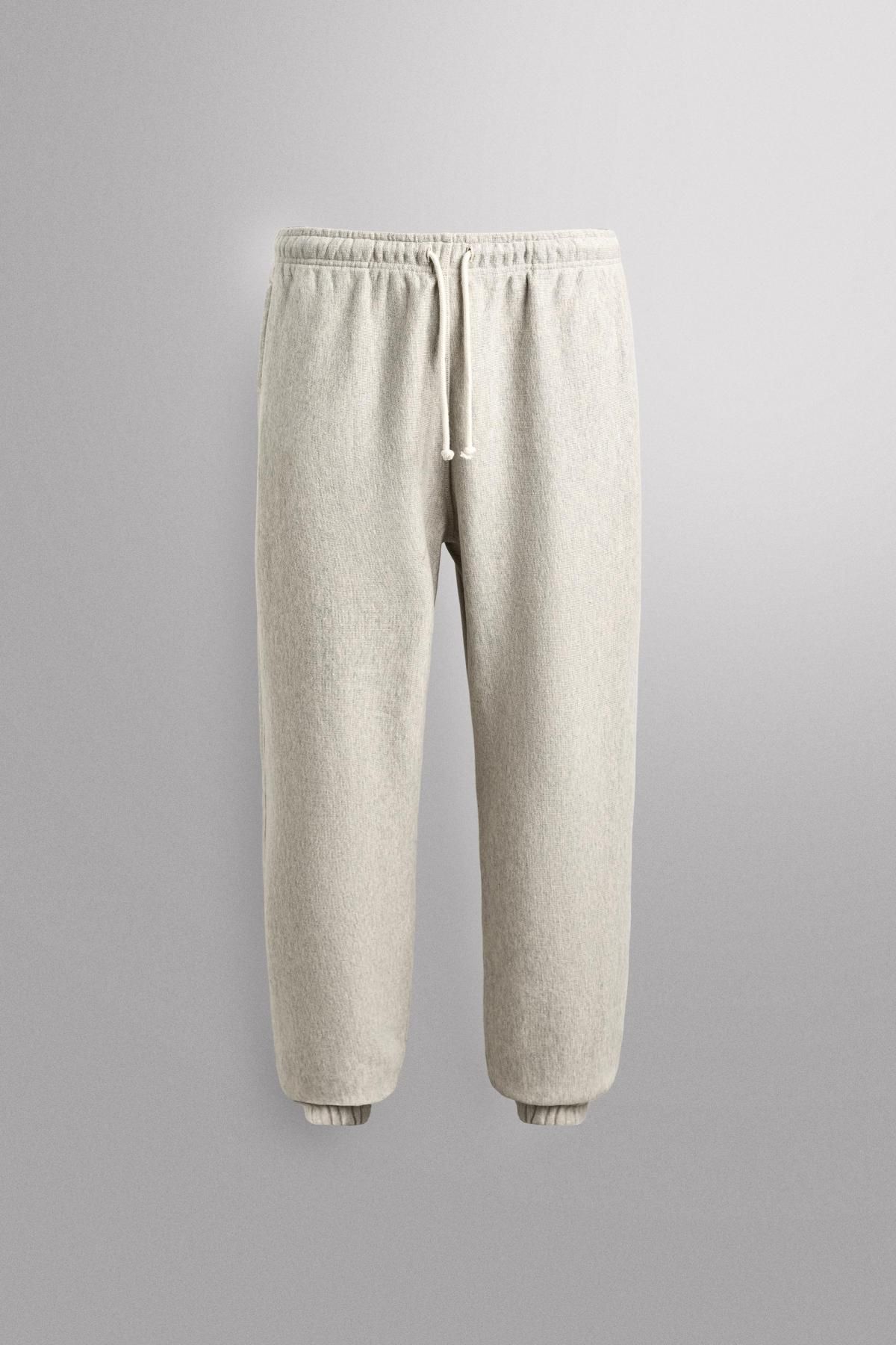 자라 애슬레저 오트밀 릴렉스핏 코튼 조거 팬츠 4231/313 GREY MARL - 메인 이미지