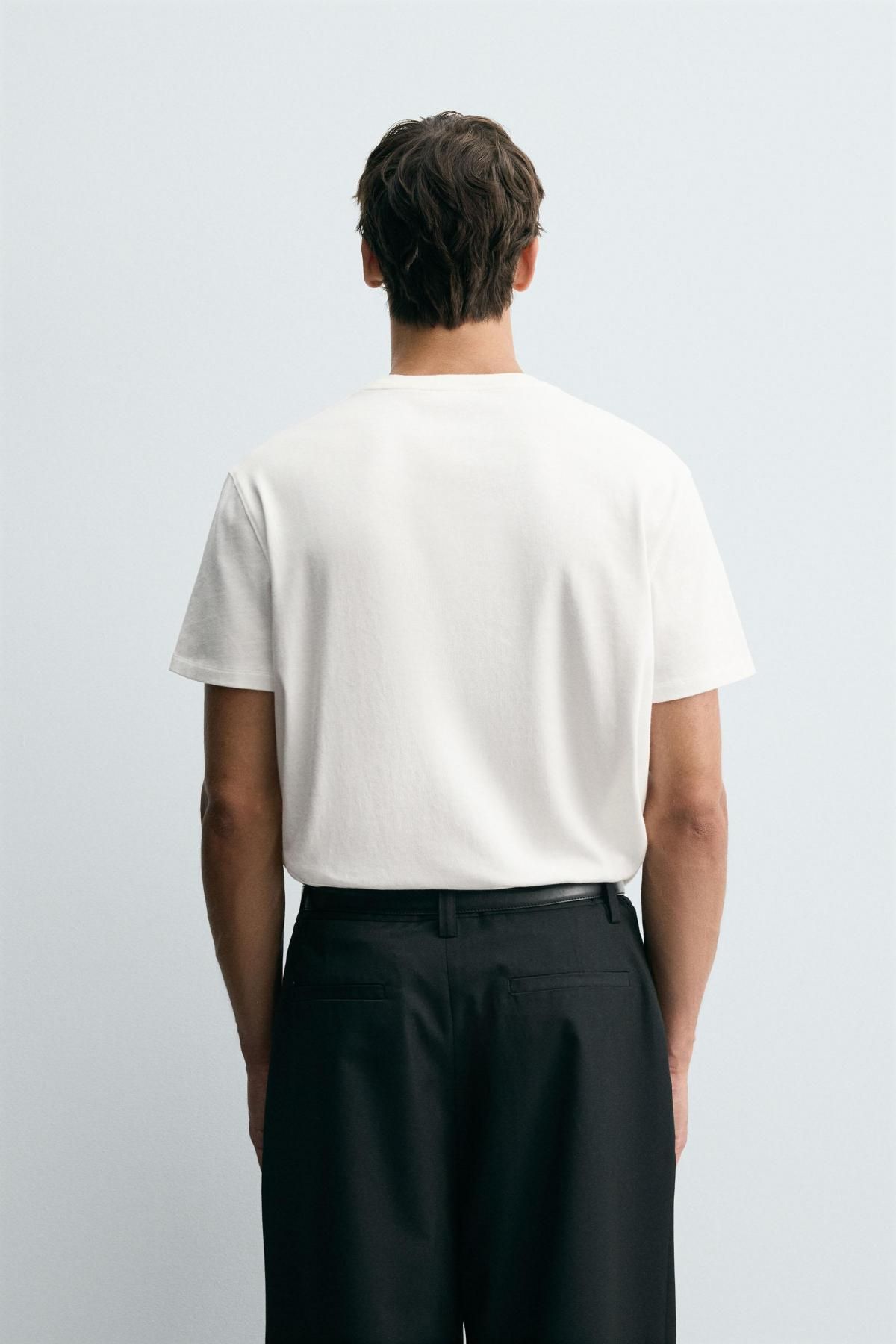 자라 크롭핏 컴팩트 코튼 반팔 티셔츠 4805/325 WHITE - 상세 이미지 4