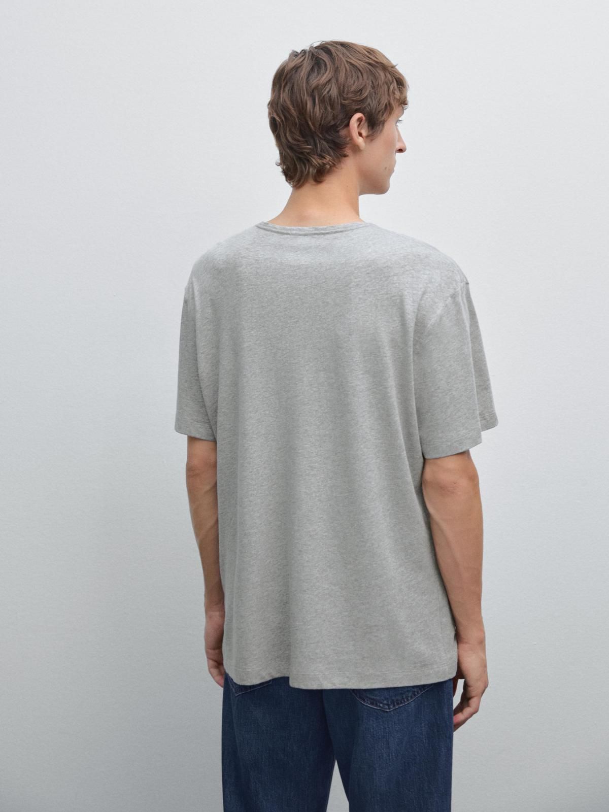 마시모두띠 멜란지 릴렉스핏 코튼 린넨 반팔 티셔츠 0508/155 GREY MARL - 상세 이미지 4