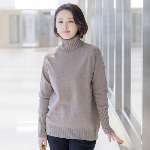 엄마옷 조이마담 T50363 골지라인 폴라 니트 티셔츠 중년여성의류 - 상품 이미지