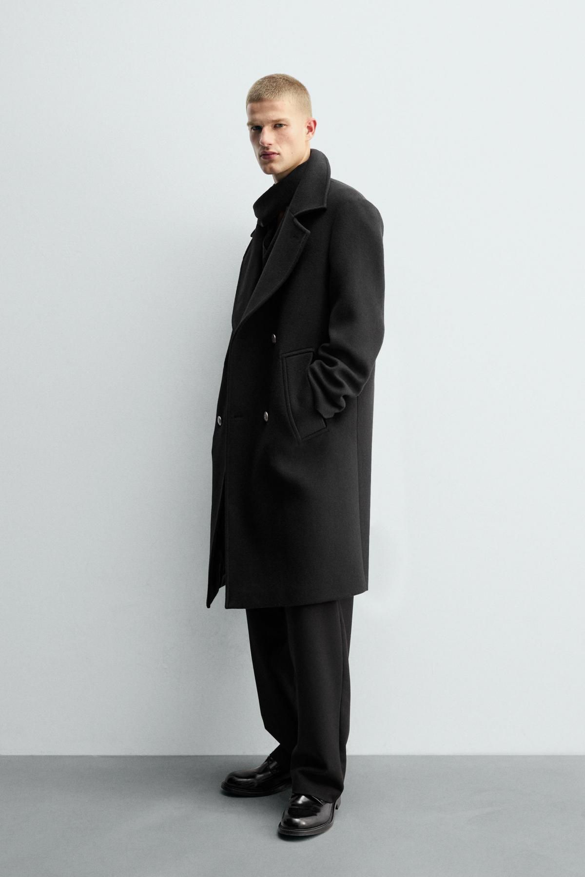 자라 클래식 더블브레스트 울 더블코트 6798/041 BLACK - 상세 이미지 5
