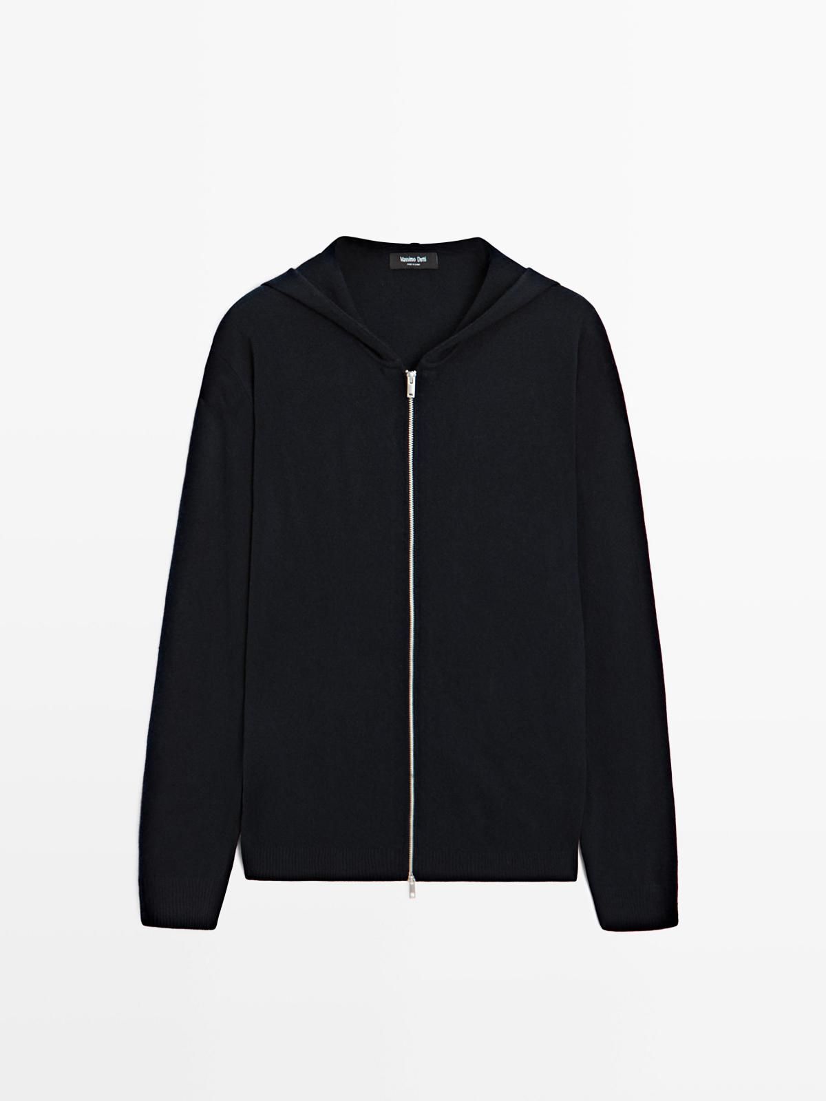 마시모두띠 테크니컬 울 니트 후드 집업 가디건 1053/226 NAVY BLUE - 상품 이미지
