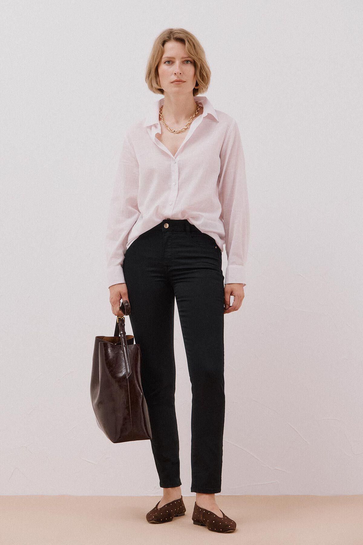꼬르떼피엘 스트라이프 코튼 브이넥 긴팔 셔츠 5702211 ROSA - 상세 이미지 2