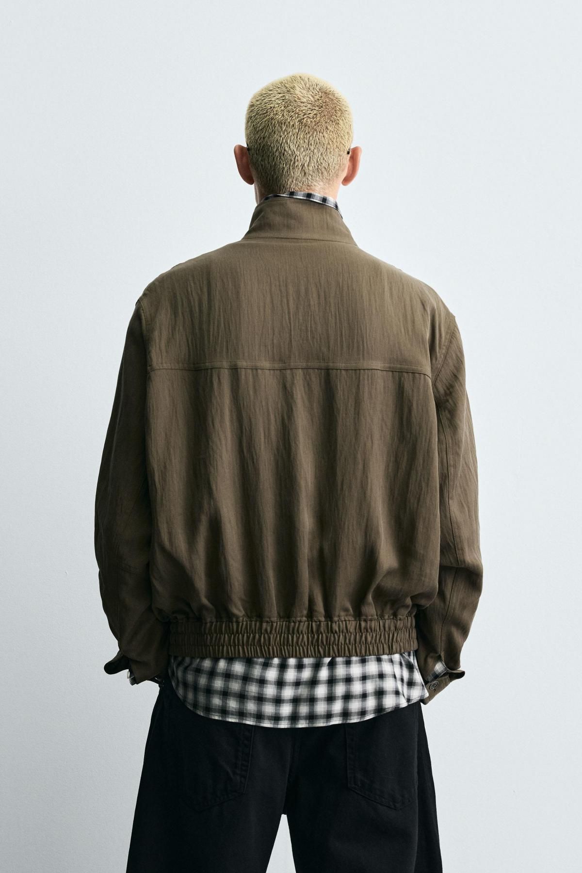 자라 테크니컬 릴랙스핏 라이트 블루종 재킷 3715/402 GREENISH - 상세 이미지 4