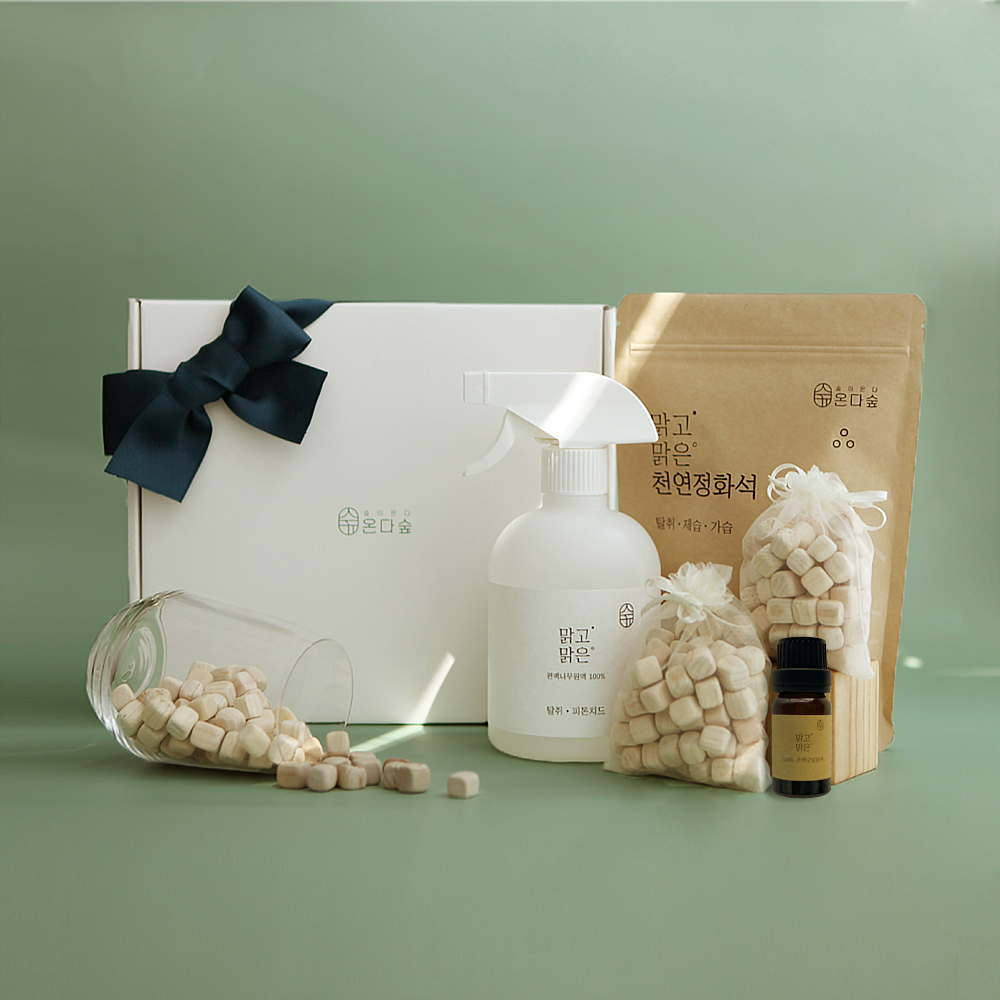 [선물세트] 온다숲 아토피등록 편백나무원액100% 맑고맑은 스프레이 피톤치드 편백수 집들이선물 A