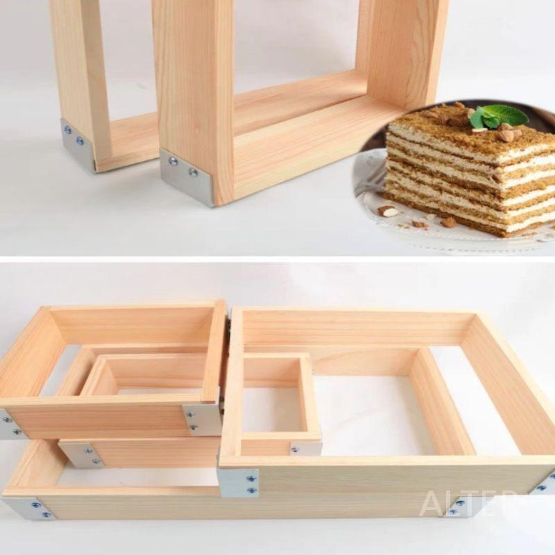 카스테라 틀 빵틀 사각 원목 수플레 케이크 나무 케이크 틀 27x27x8cm - 상세 이미지 2