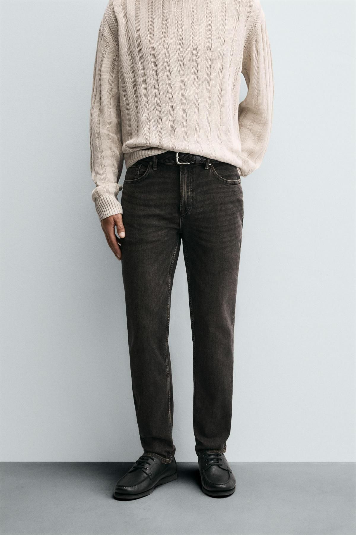 자라 테크니컬 슬림핏 데님 슬림핏 청바지 0774/350 GREY / BEIGE - 상세 이미지 3