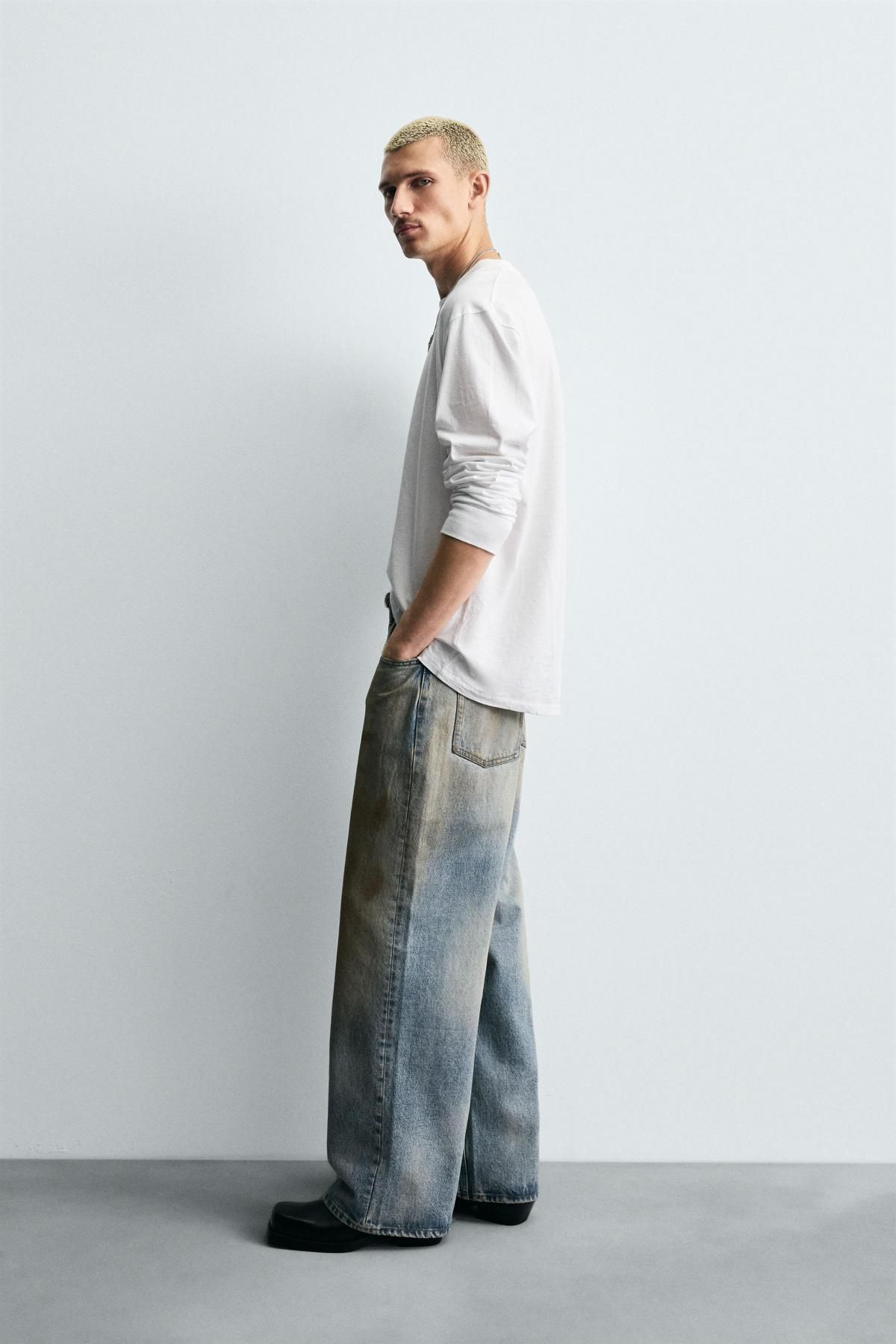 자라 빈티지 워싱 배기핏 데님 청바지 9794/381 LIGHT BLUE - 상세 이미지 5