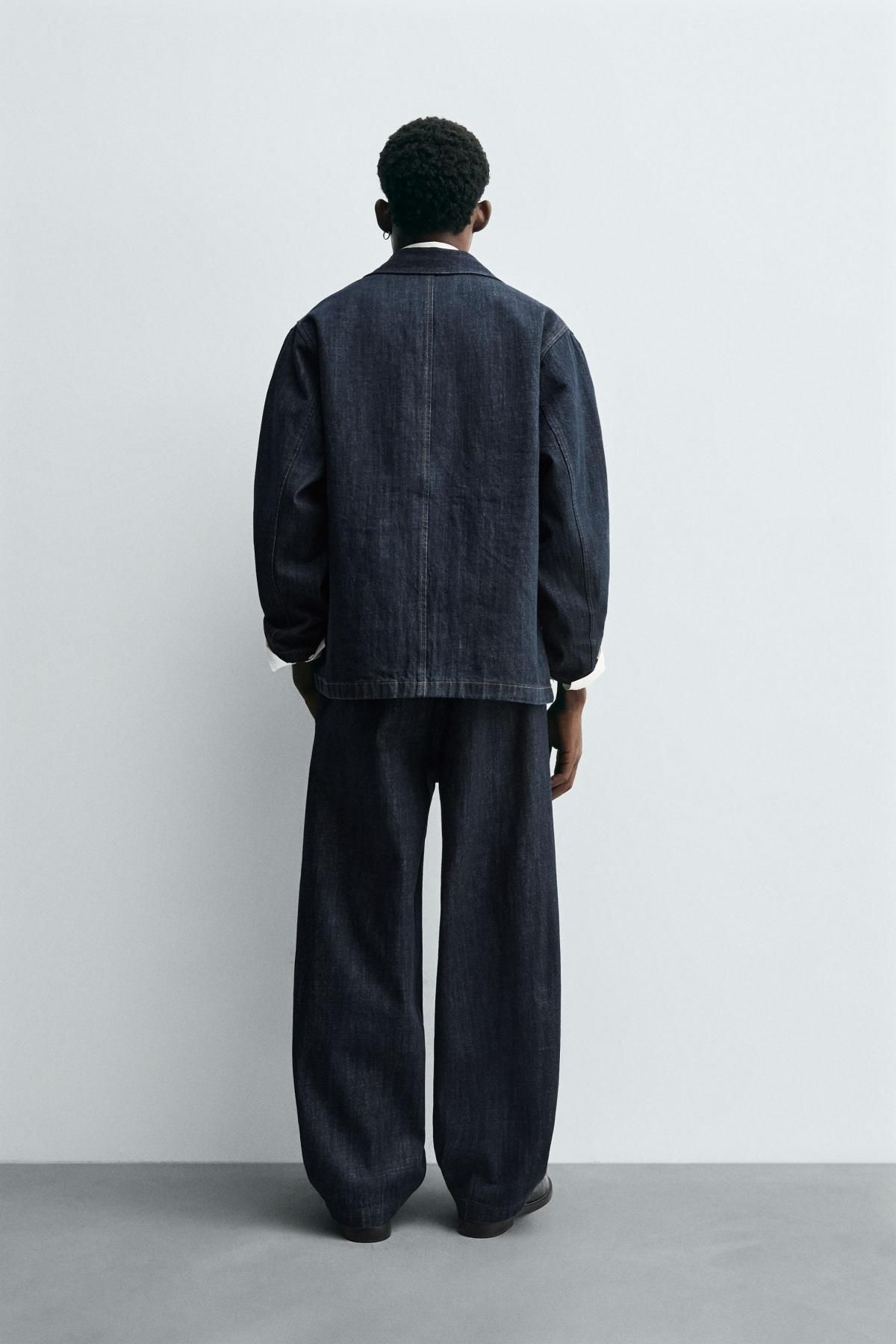 자라 와이드 데님 배럴핏 치노 팬츠 4470/344 INDIGO - 상세 이미지 4
