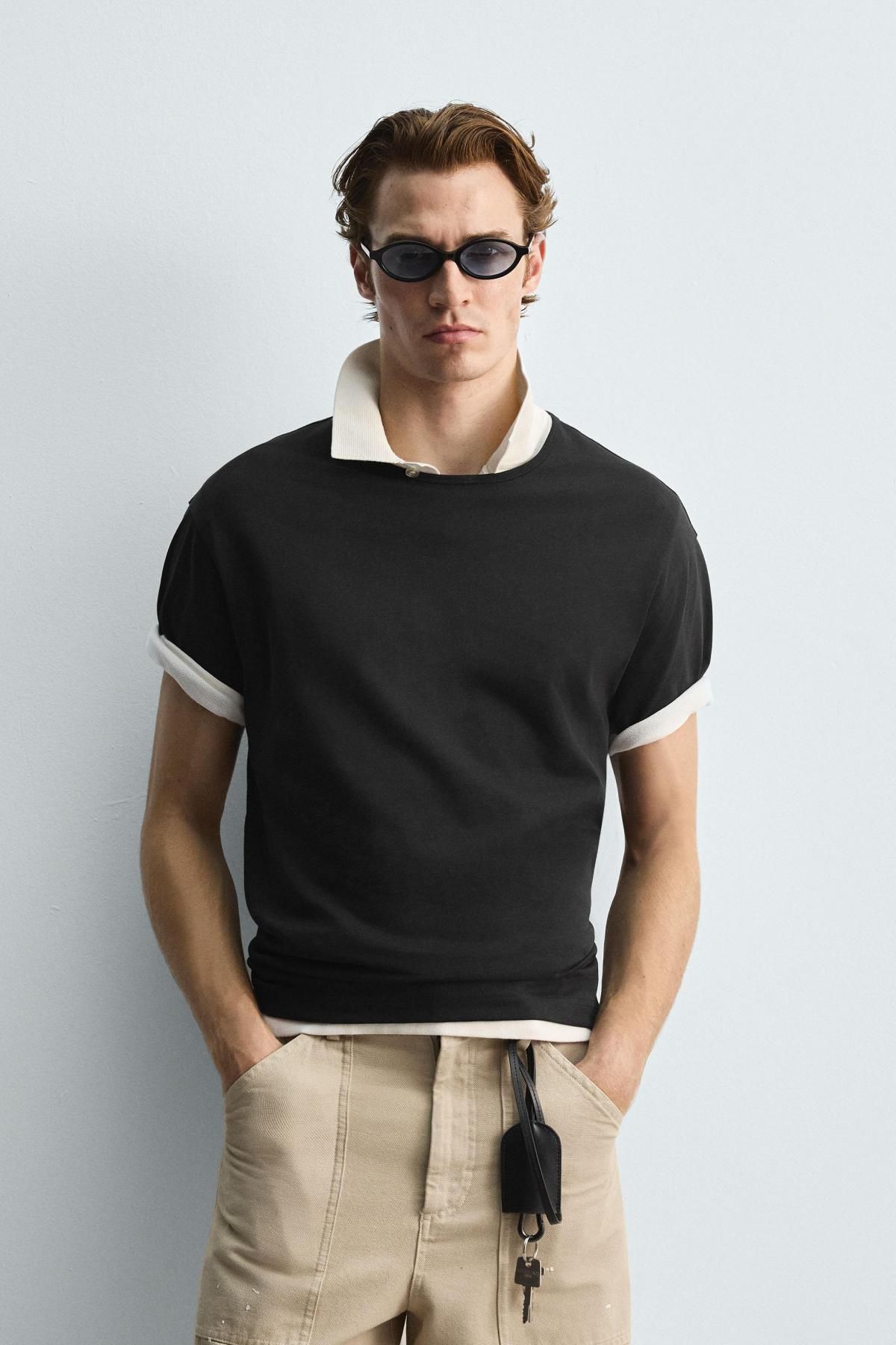 자라 헤비웨이트 컴팩트 코튼 릴렉스핏 반팔 티셔츠 3665/310 ANTHRACITE GREY - 상세 이미지 3