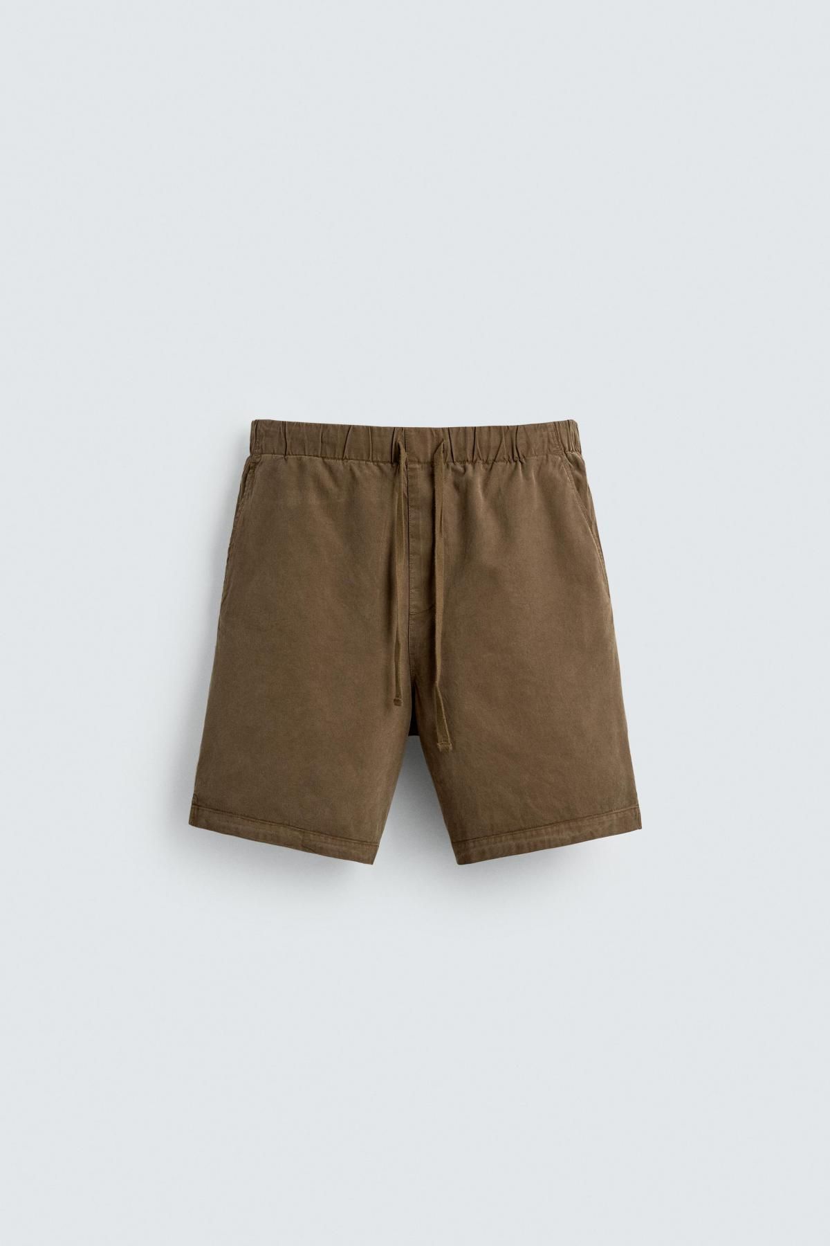자라 테크니컬 리오셀코튼 릴랙스핏 버뮤다 반바지 1437/460 BROWN - 메인 이미지