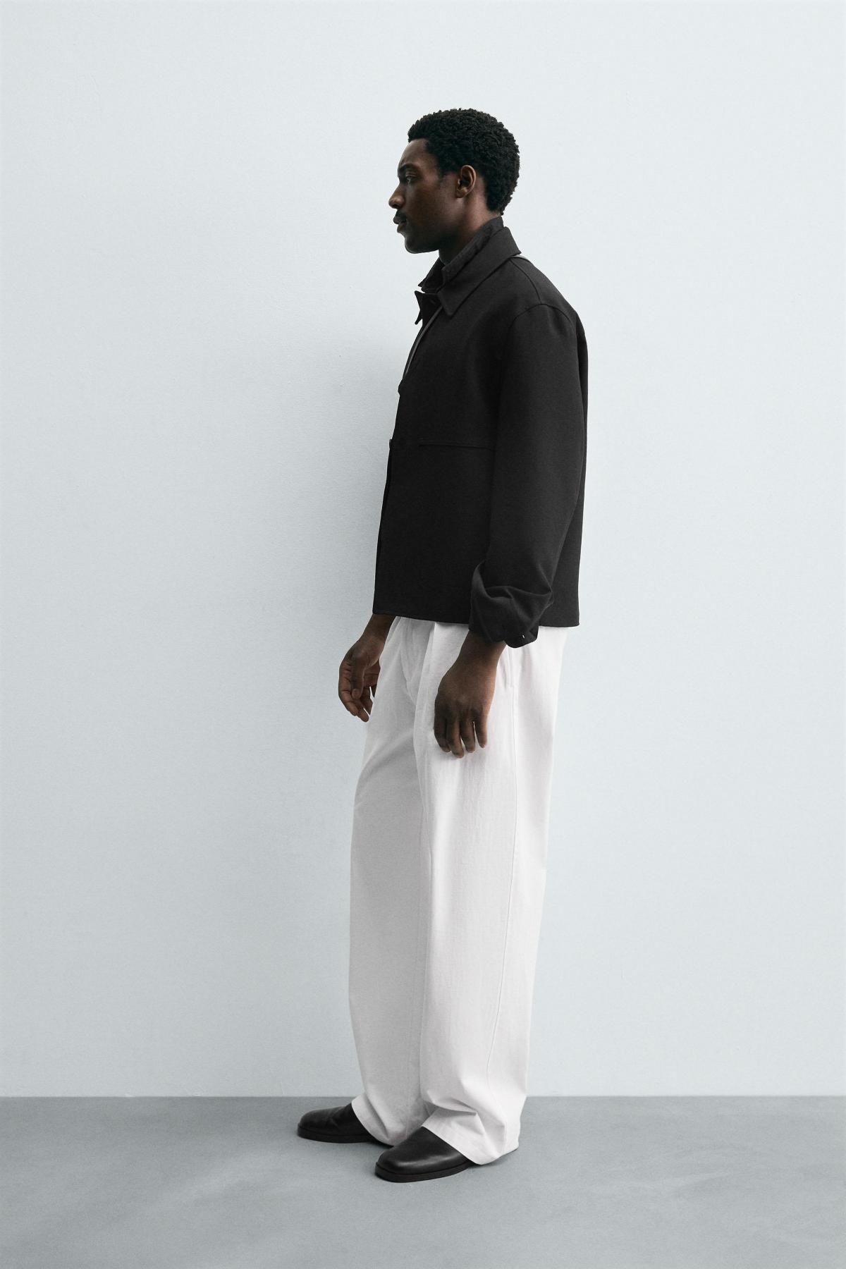 자라 테크니컬 박시핏 오버셔츠 6861/390 BLACK - 상세 이미지 5