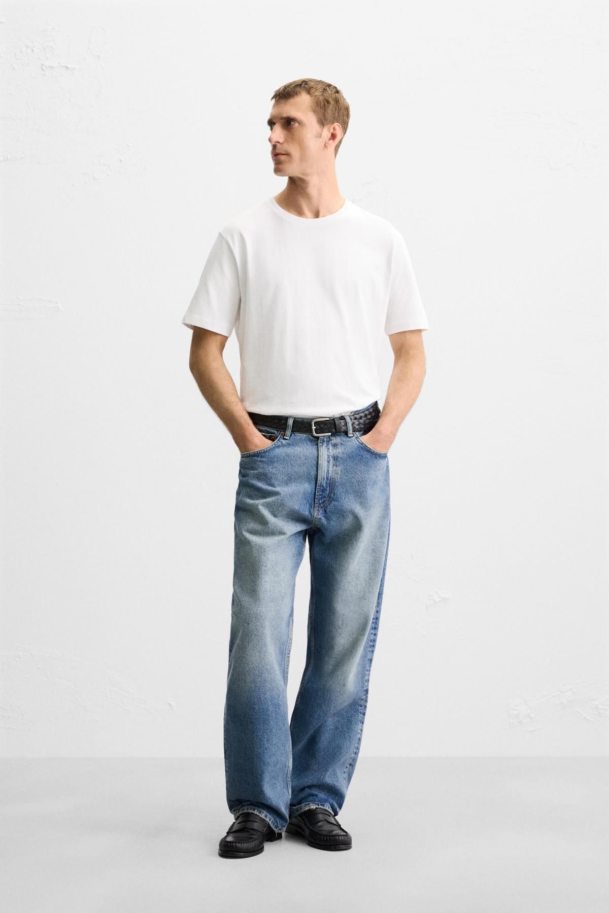 자라 미니멀 베이직 미디엄웨이트 반팔 티셔츠 1887/470 WHITE - 상세 이미지 2