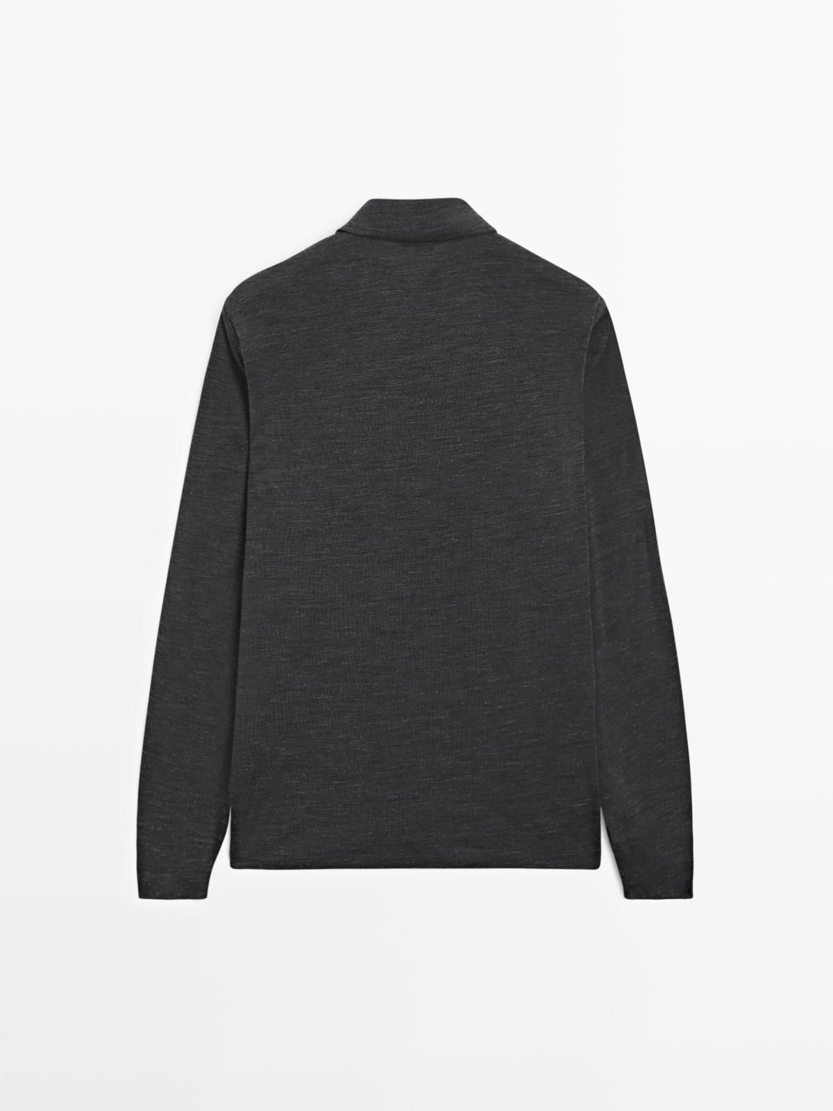 마시모두띠 프리미엄 울블렌드 긴팔 폴로 니트 스웨터 0591/155 ANTHRACITE GREY - 상세 이미지 2