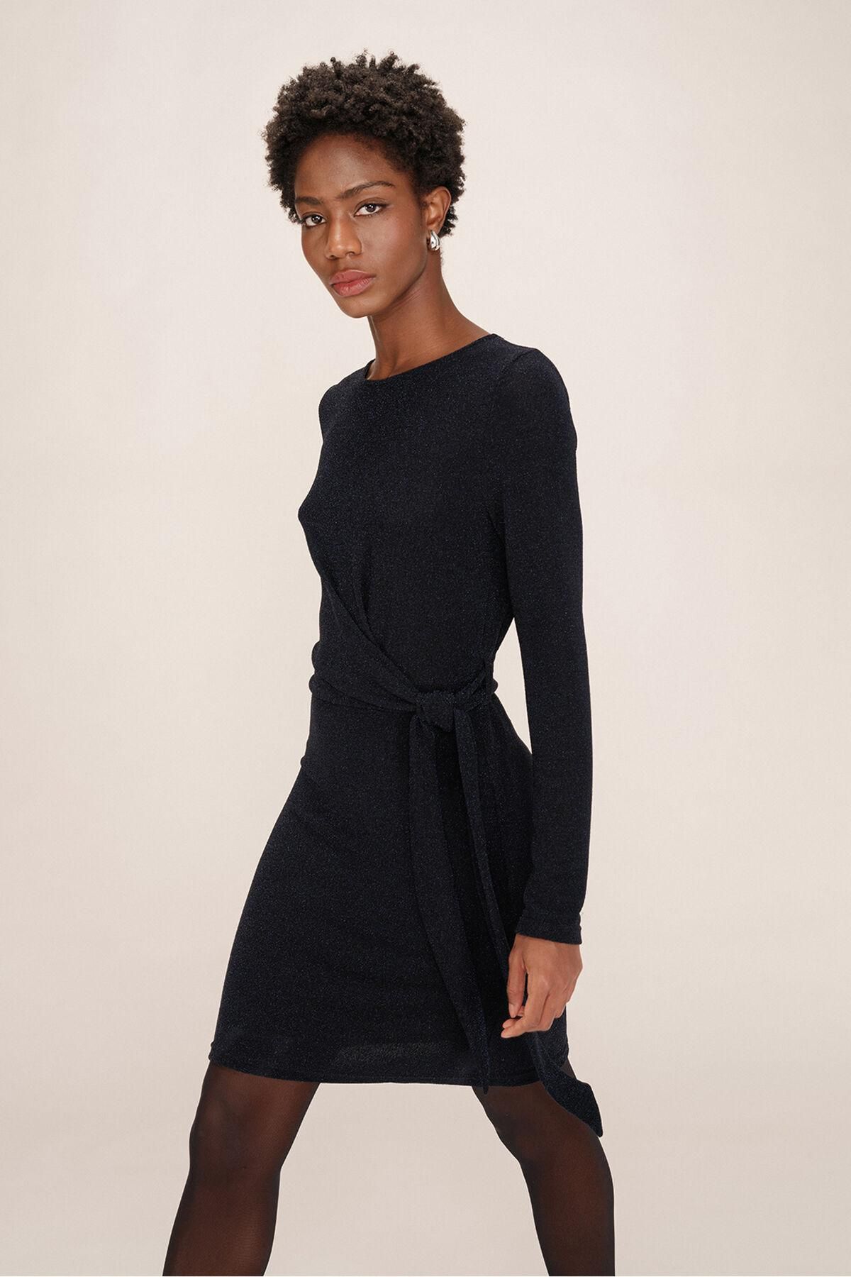 그레이스앤밀라 루렉스 슬림핏 드레이프 미니 원피스 6442319 AZUL MARINO - 상세 이미지 4