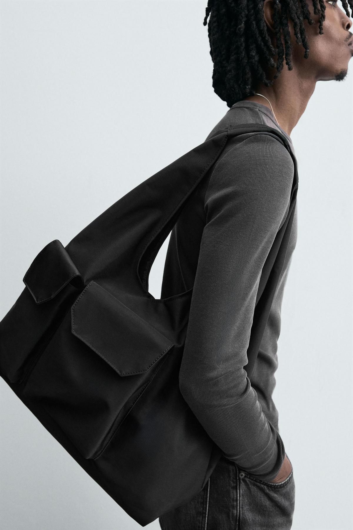 자라 테크니컬 멀티포켓 블랙 숄더백 3323/620 BLACK - 상세 이미지 2