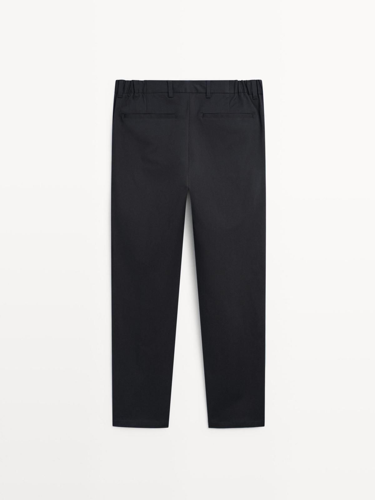 마시모두띠 테이퍼드핏 코튼블렌드 슬랙스 팬츠 0033/006 NAVY BLUE - 상세 이미지 3