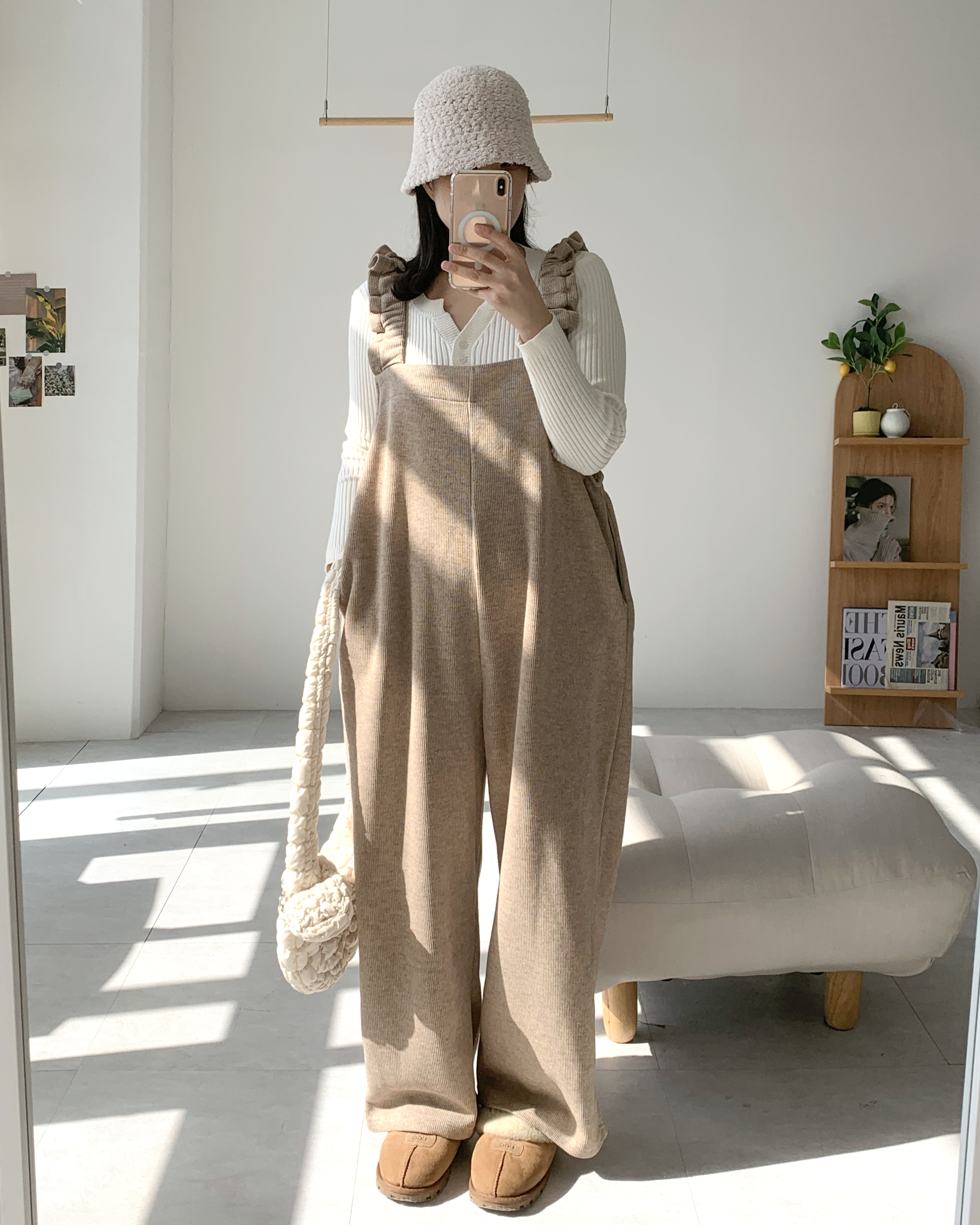프릴밴딩 빅사이즈 멜빵바지 오버롤팬츠 - 상세 이미지 5