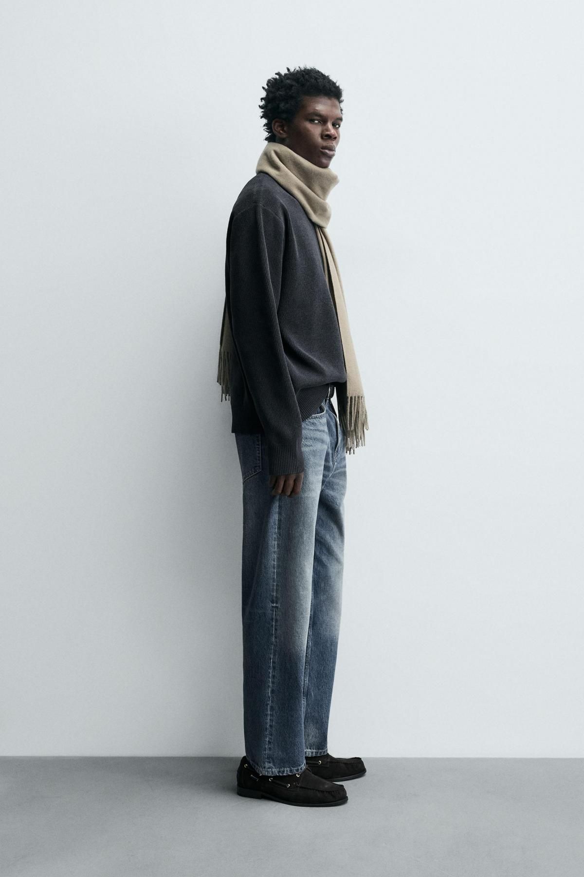 자라 텍스처 라운드 셔닐 니트 스웨터 4938/340 DARK GREY - 상세 이미지 5