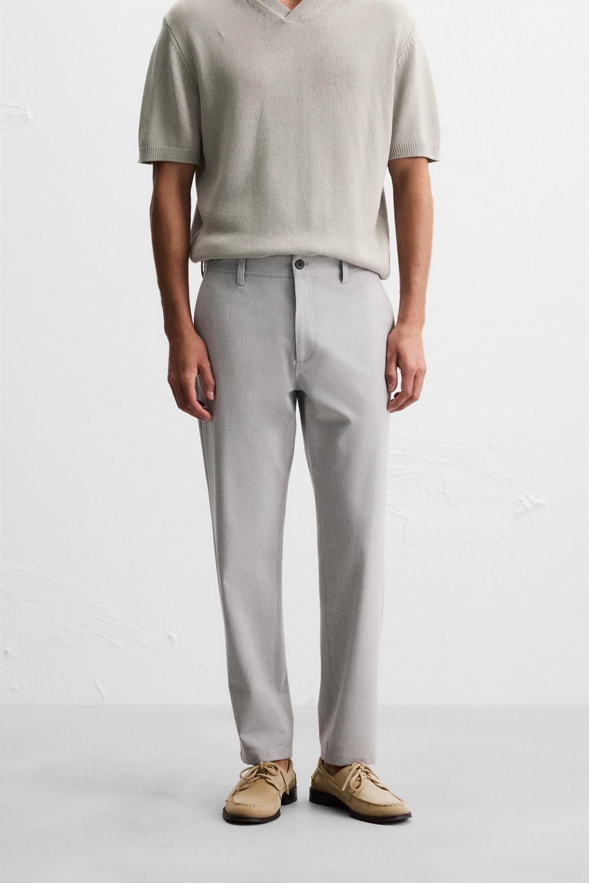 자라 테크니컬 스트레치 슬림핏 팬츠 0706/650 LIGHT GREY - 상품 이미지