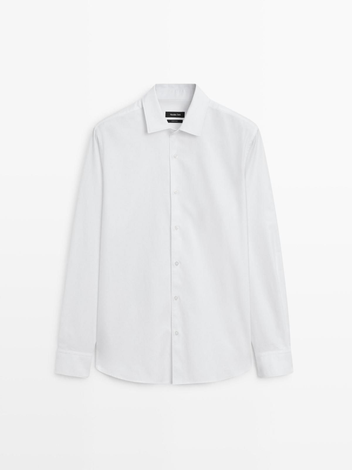 마시모두띠 미니멀 클래식 레귤러핏 트윌 화이트 긴팔 셔츠 1723/286 WHITE - 상품 이미지
