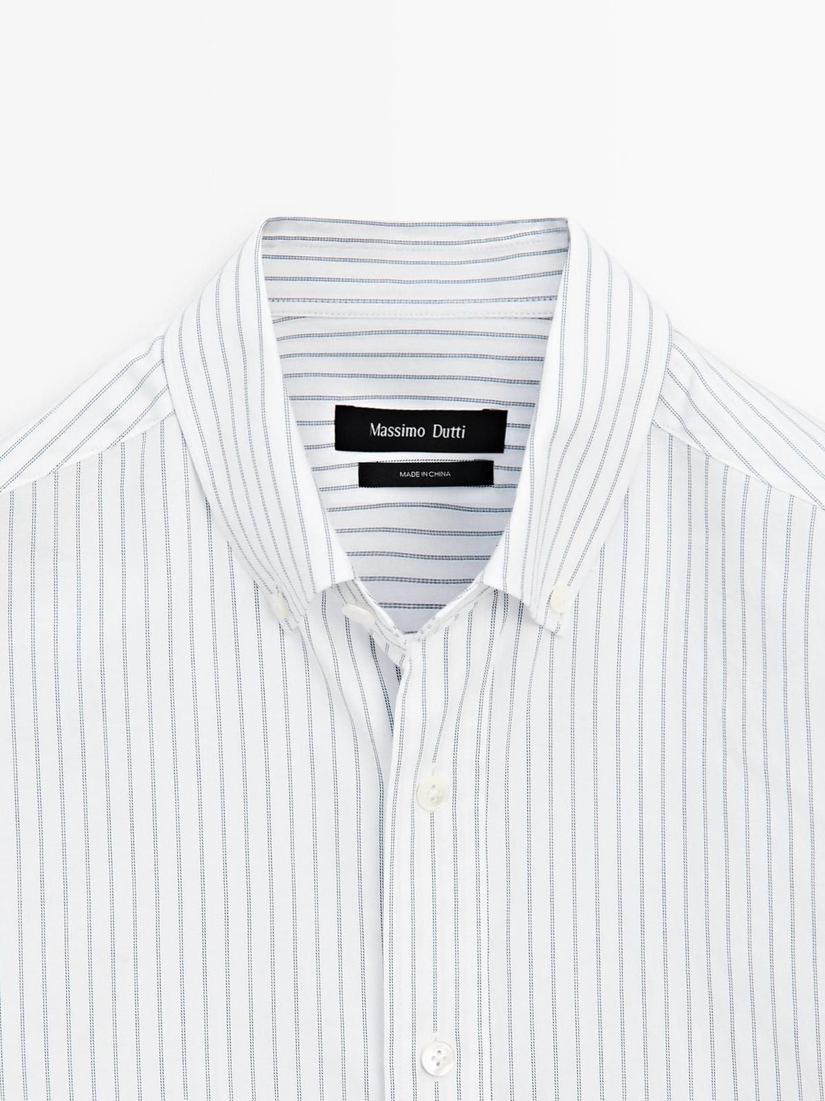 마시모두띠 클래식 스트라이프 옥스포드 코튼 레귤러핏 긴팔 셔츠 1910/250 WHITE - 상세 이미지 3
