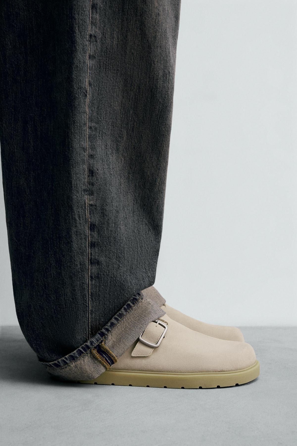 자라 베이지 레더 버클 청키 클로그 2721/620 BEIGE - 상세 이미지 2