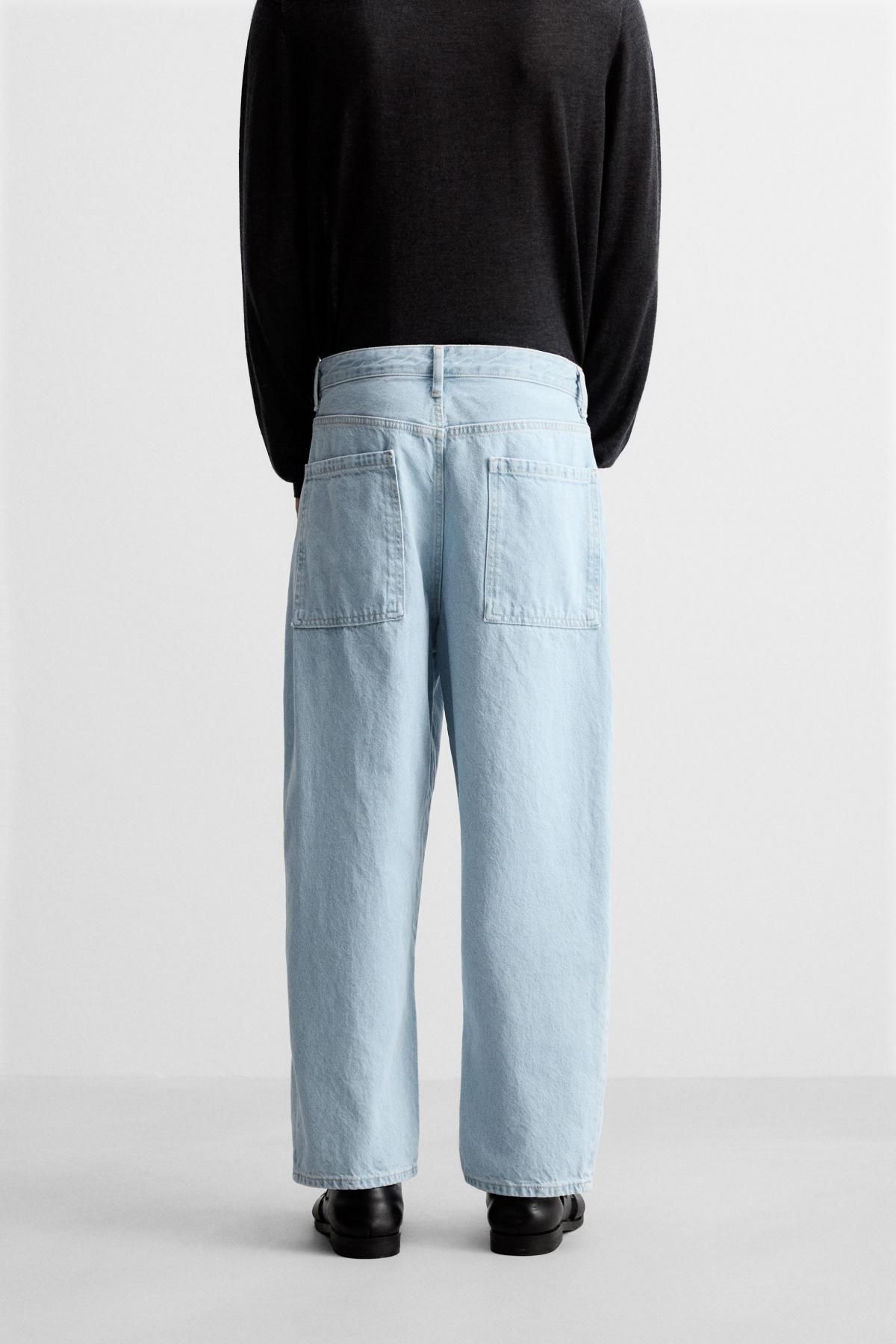 자라 테이퍼드 와이드핏 데님 청바지 9942/370 LIGHT BLUE - 상세 이미지 3
