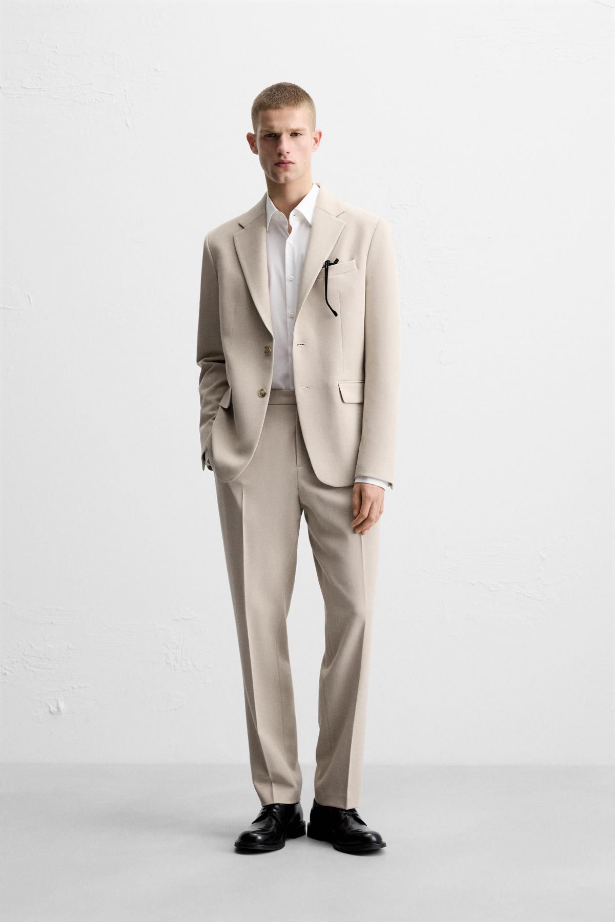 자라 슬림핏 수트 블레이저 4425/254 SAND / MARL - 상세 이미지 2